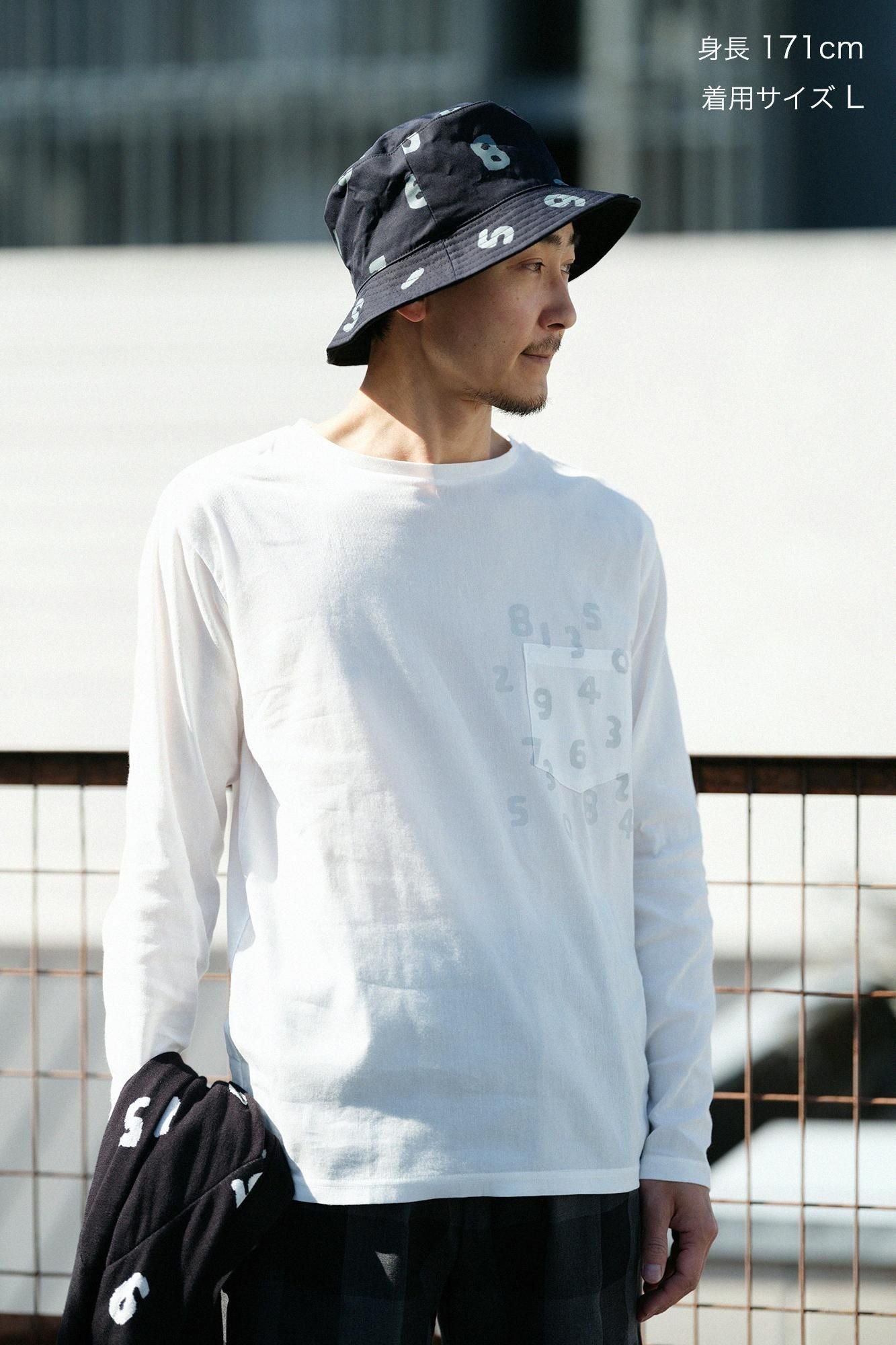 高島縮棉 40/40 長袖口袋T-shirt /白色× SO-SU-U十數 昆