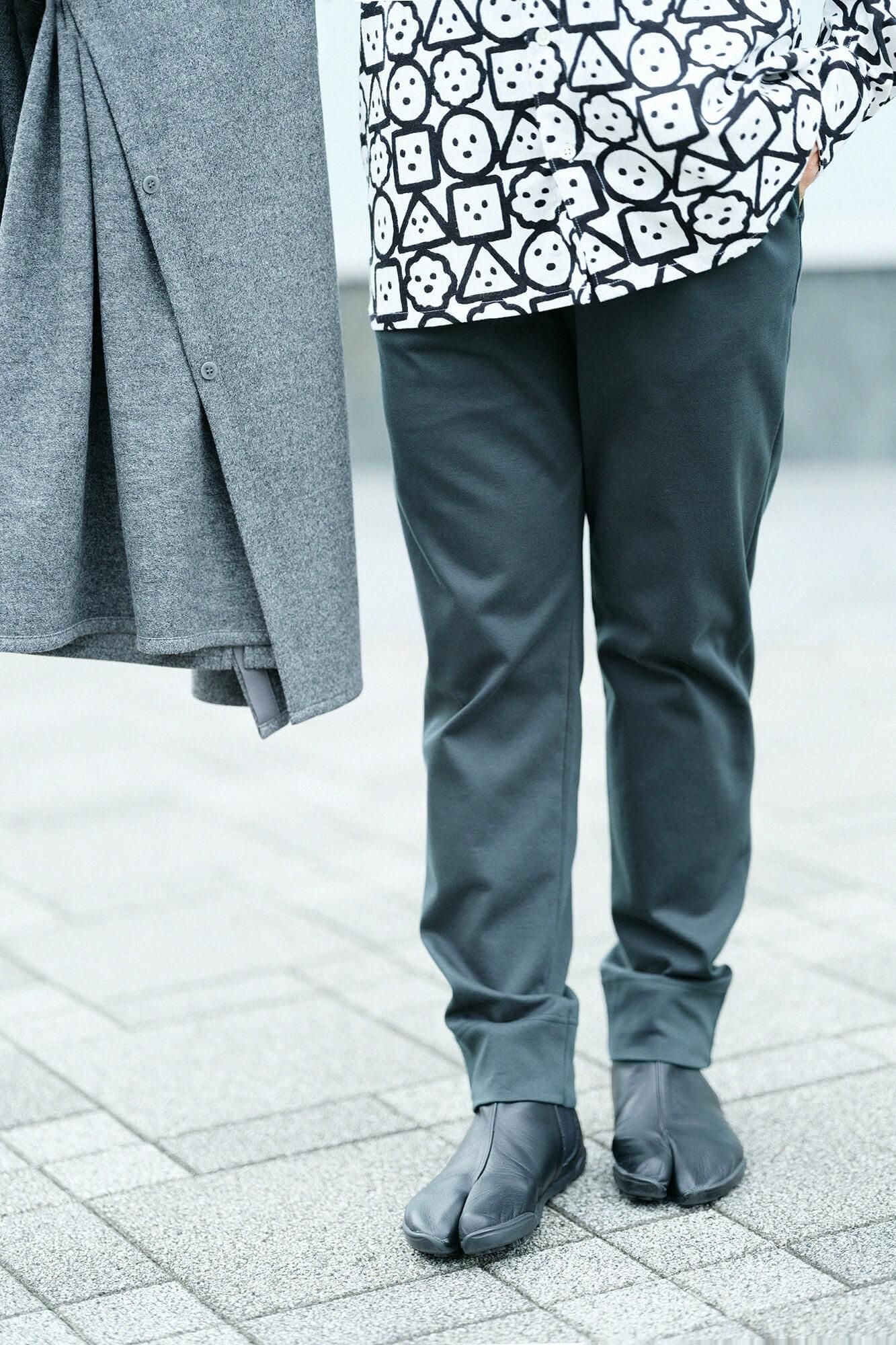 羅紋針織布 內搭褲/深綠色