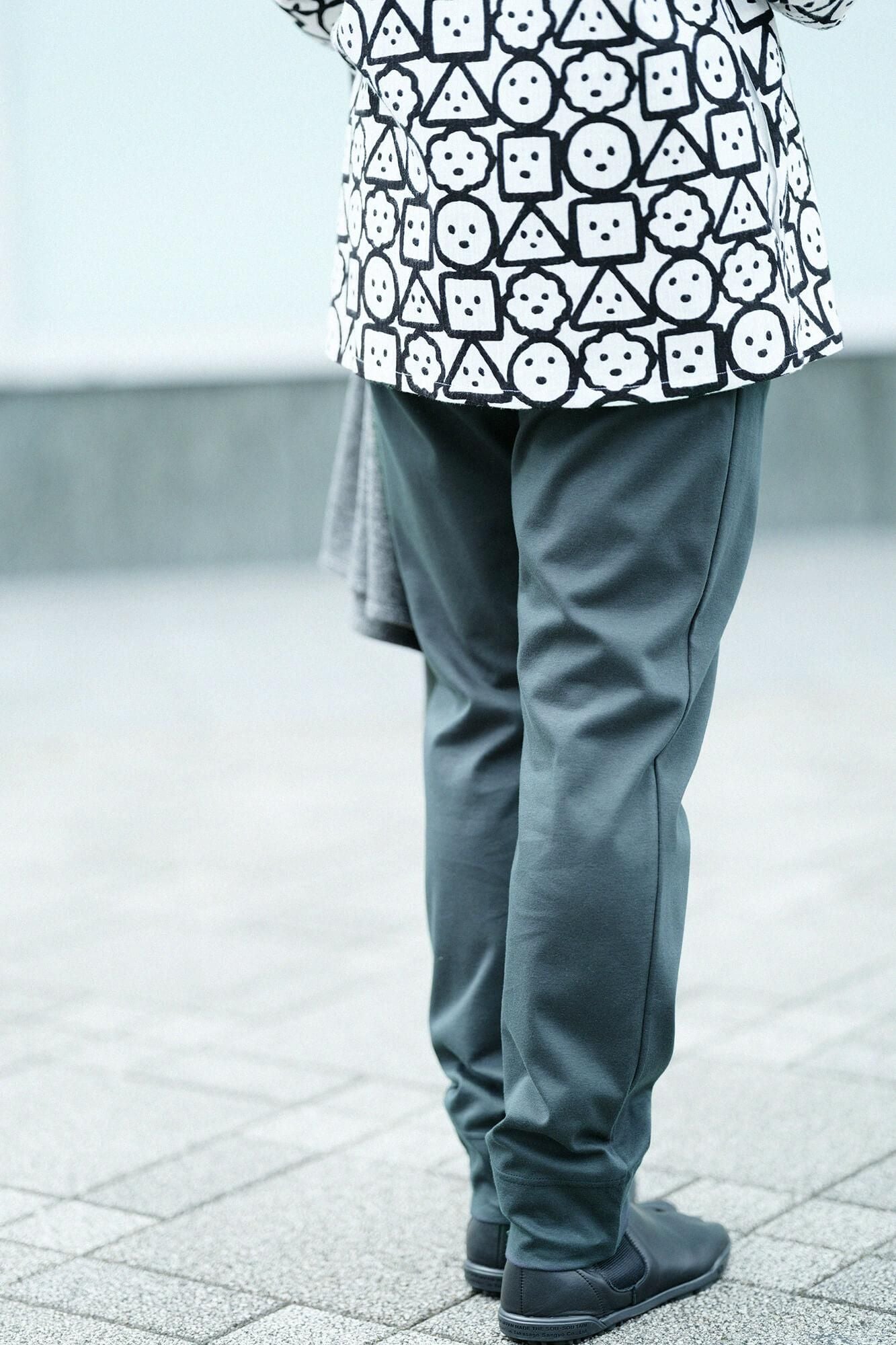 羅紋針織布 內搭褲/深綠色