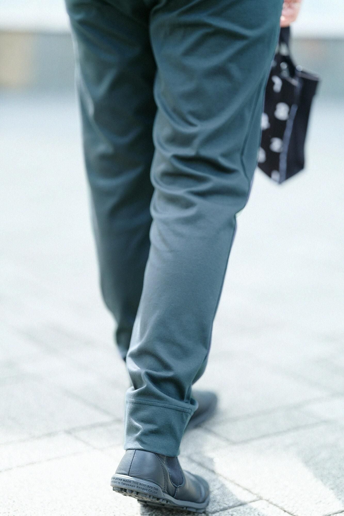 羅紋針織布 內搭褲/深綠色