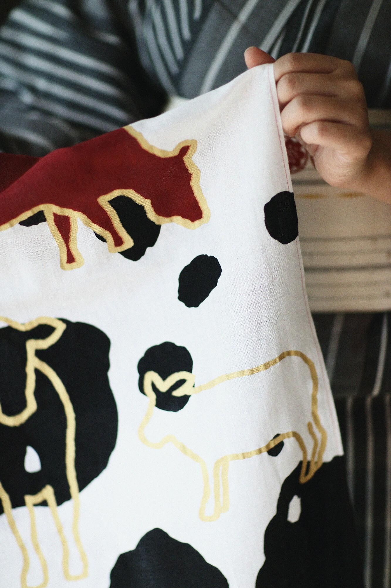 Isemomen Cotton Textile Handkerchief / Zodiac Zodiac Handkerchief for the Year of Year of the Ox 2021)