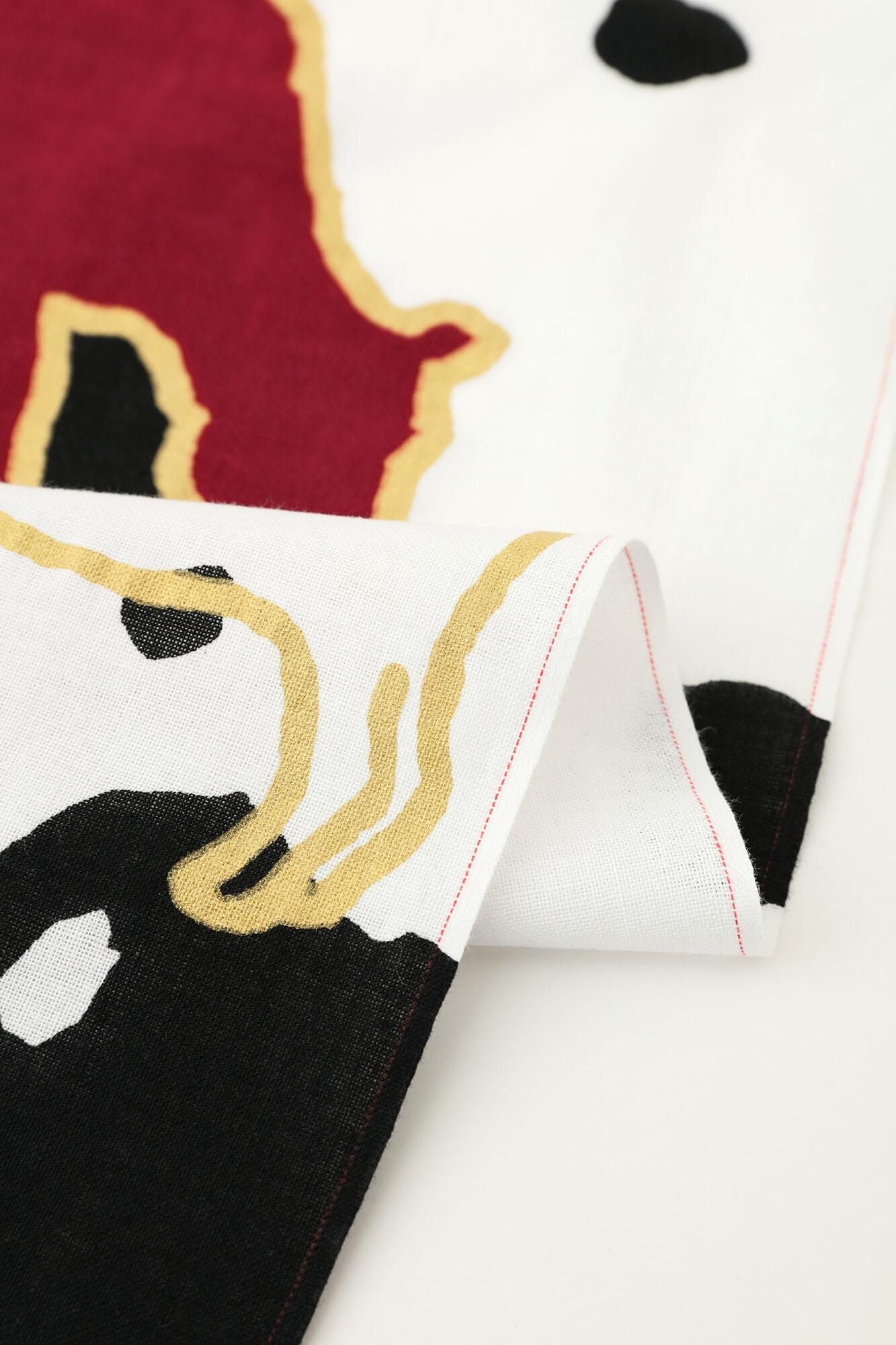 Isemomen Cotton Textile Handkerchief / Zodiac Zodiac Handkerchief for the Year of Year of the Ox 2021)