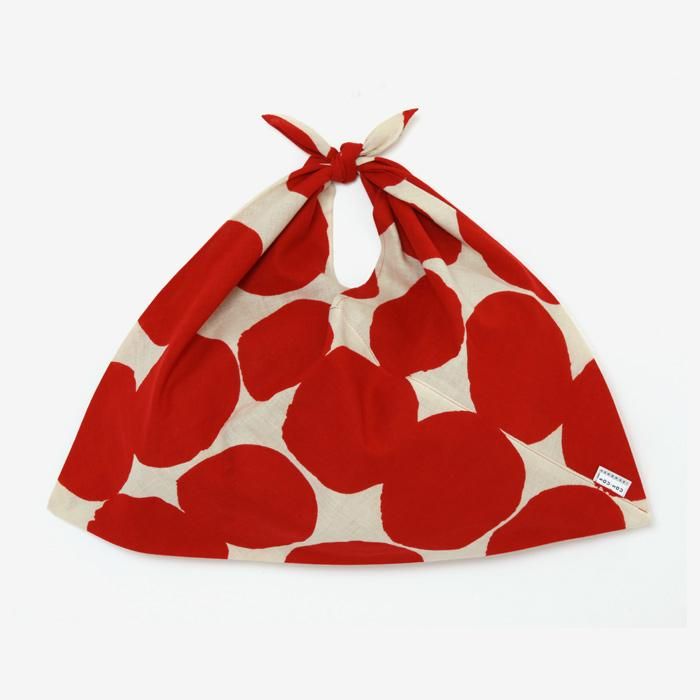 伊勢木綿 小巾折/おはじき 大 乳白×深緋(にゅうはく×こきひ)