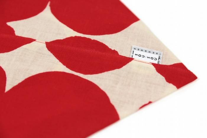 伊勢木綿 小巾折/おはじき 大 乳白×深緋(にゅうはく×こきひ)