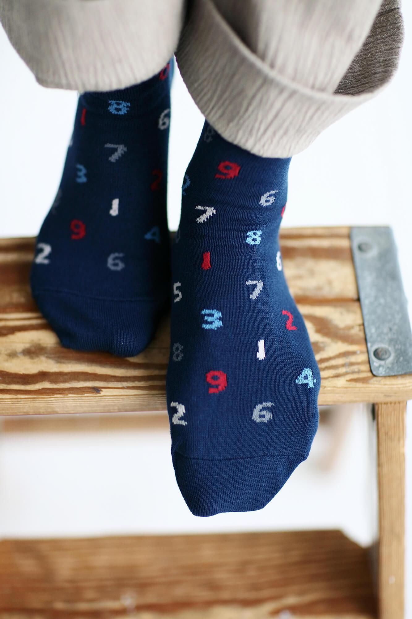 Round Toe Tabi Socks (Mid-calf)/SO-SU-U 4-color Navy Blue