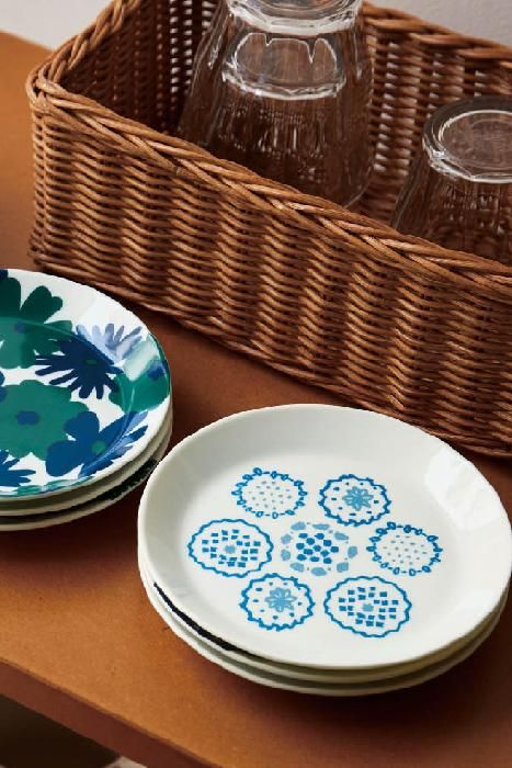 生活餐具 2枚套組/花刺繍