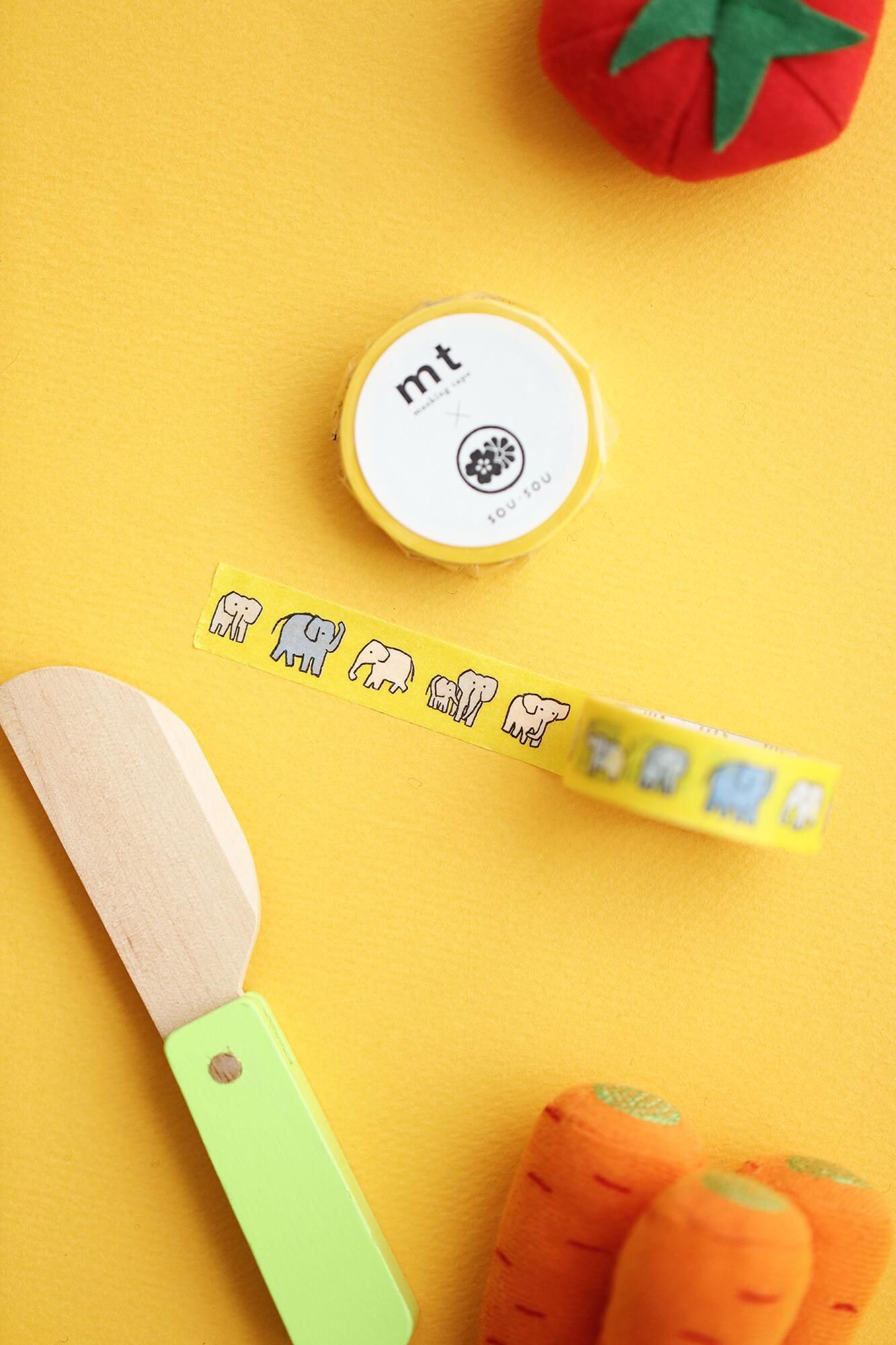 SOU・SOU×mt テキスタイル・マステ/ぞう【1.5cm幅】