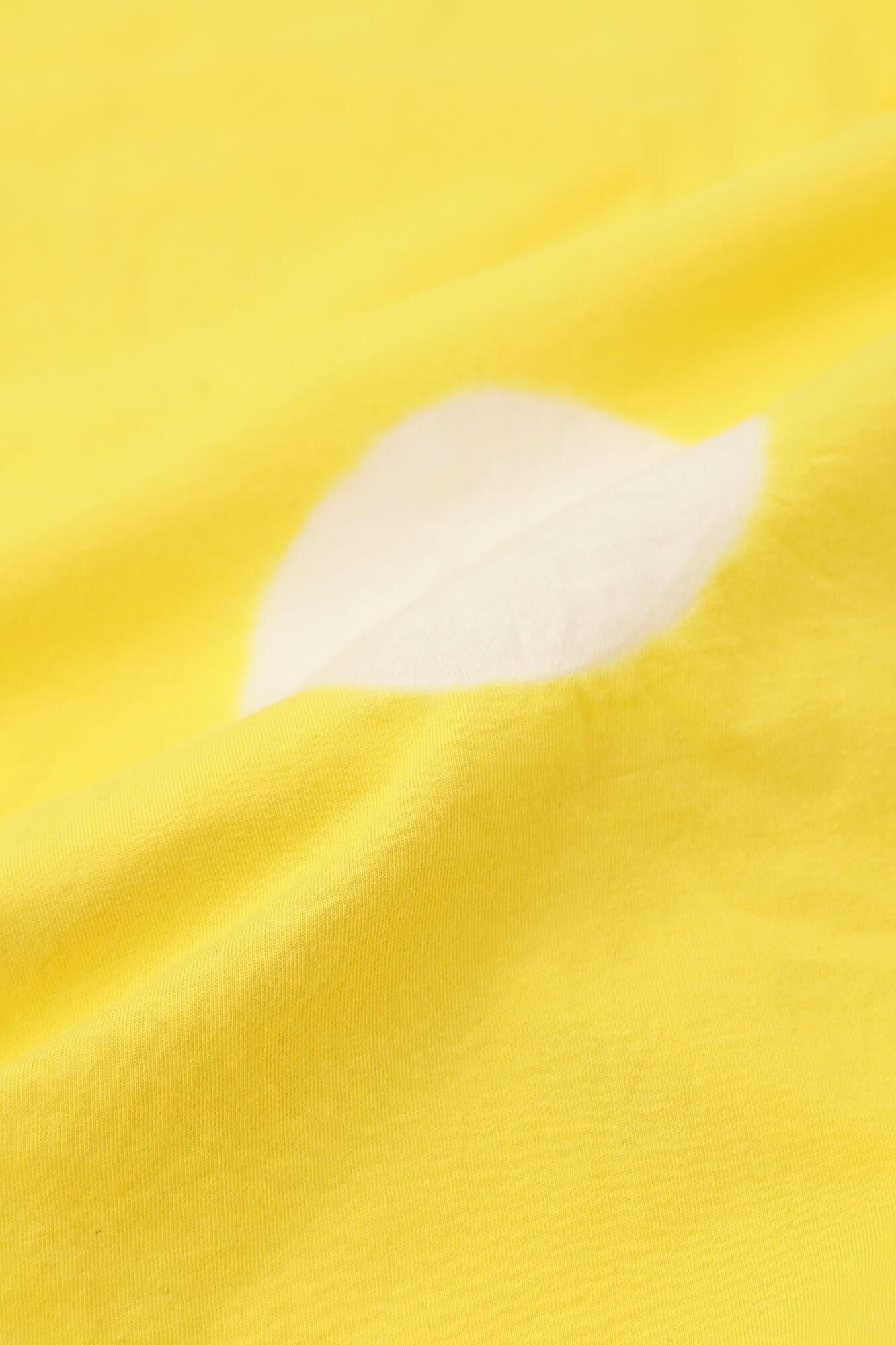 田端紮染 圓弧袖方形上衣/水玉大 黃色×白色