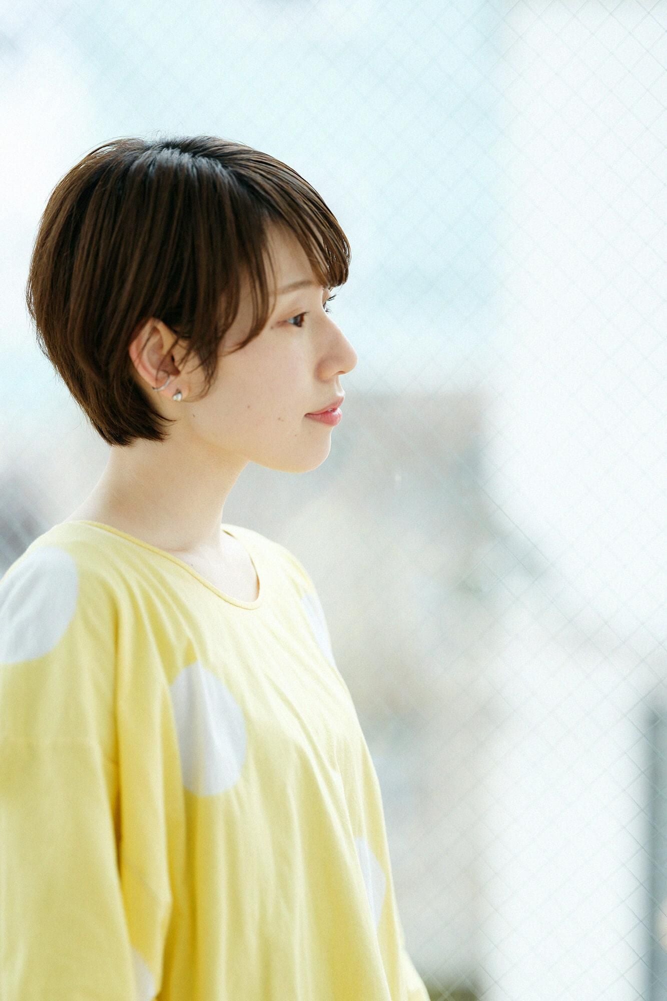 田端紮染 圓弧袖方形上衣/水玉大 黃色×白色