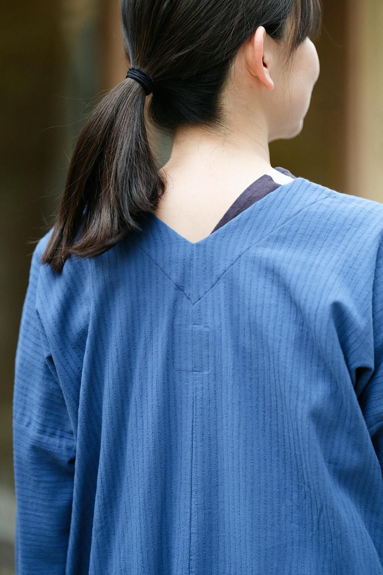 takashima chiku 40/20 Akiha矩形领(Nukieri Chouhokei)四分之三袖子/海军蓝色鼠标