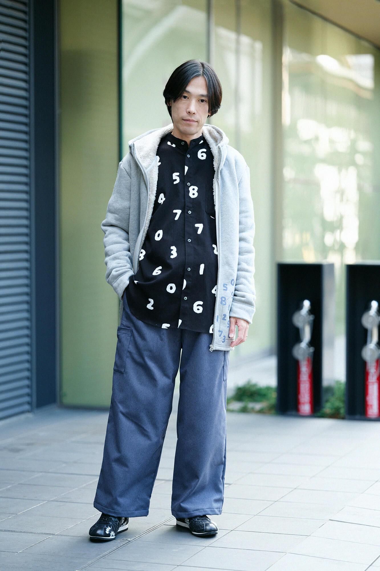 內仿毛針織連帽外套/灰色