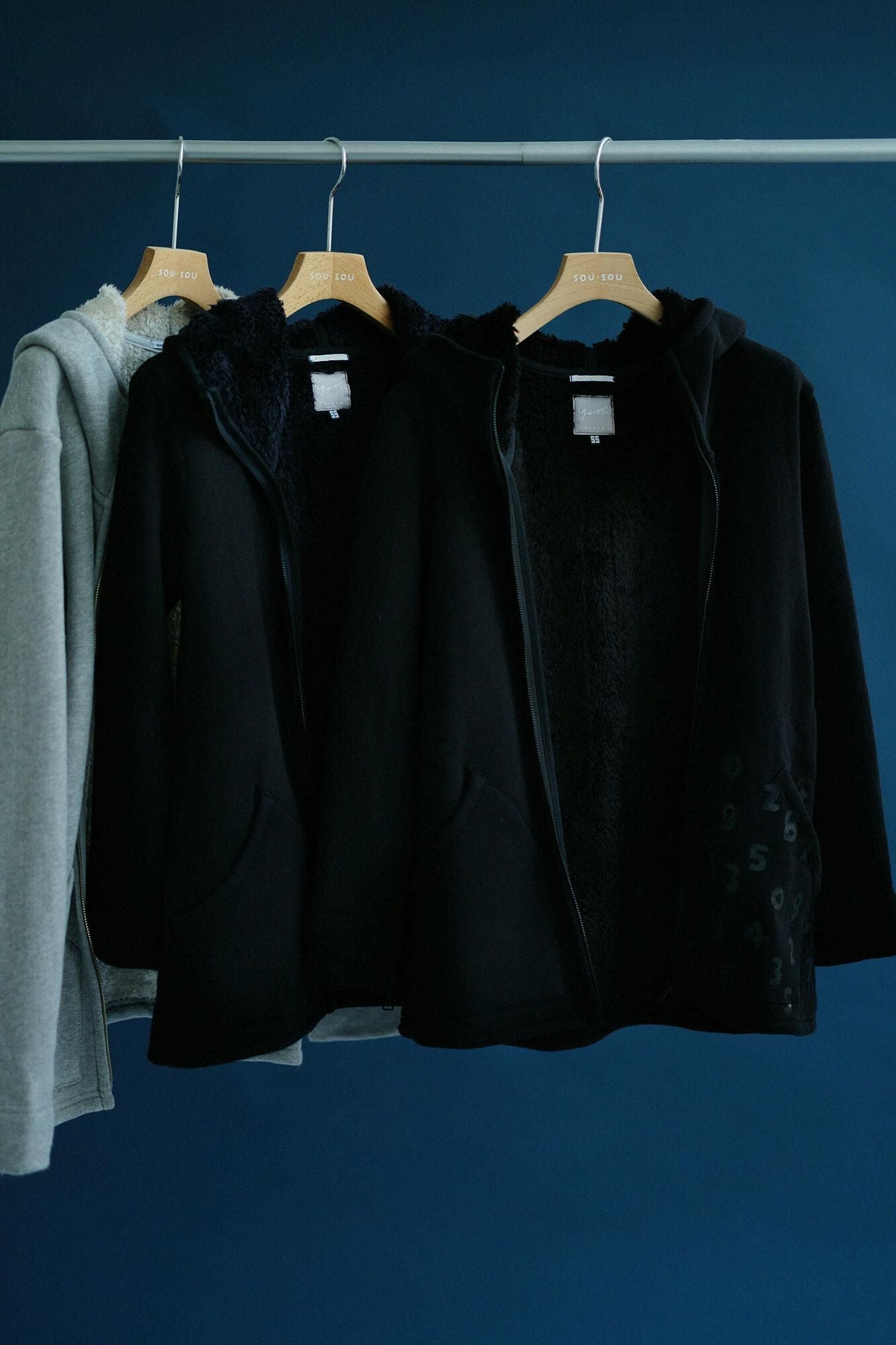 【online한정】보아 니트 후드/검은색