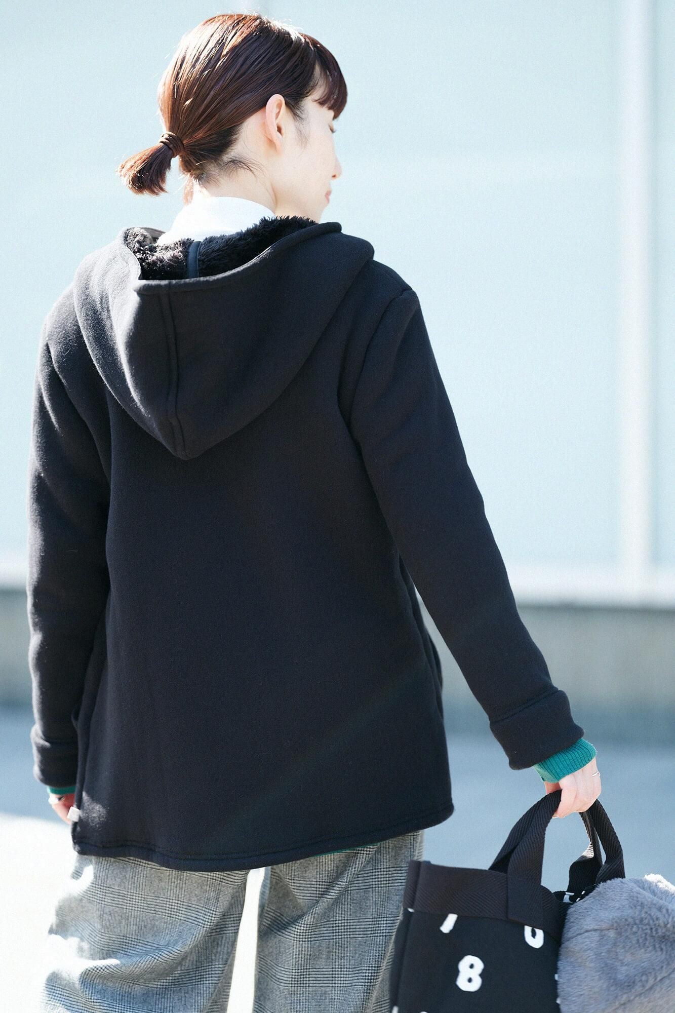 【online한정】보아 니트 후드/검은색