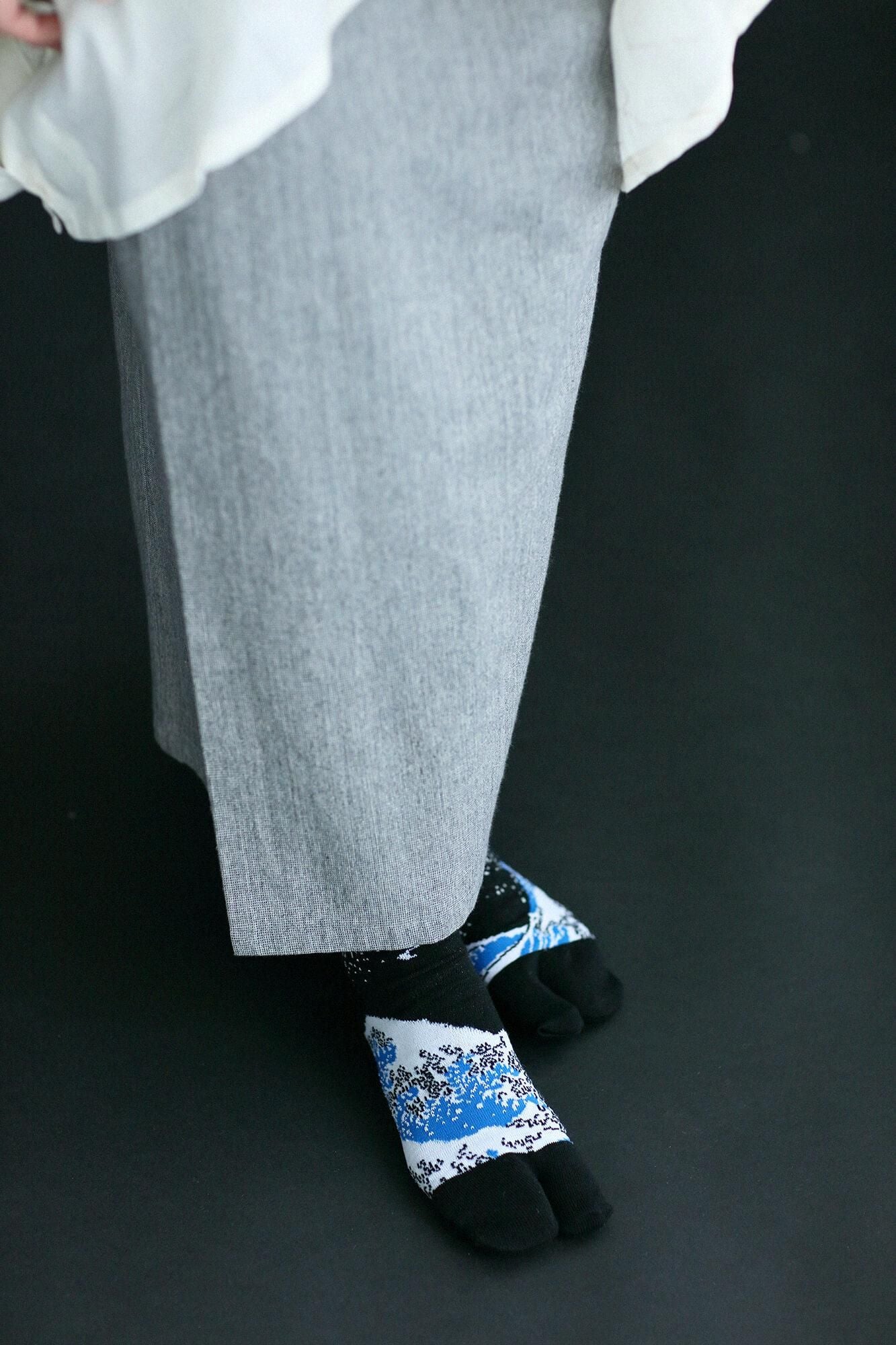 足袋下(普通丈)/北斎(ほくさい) 神奈川沖浪裏(かながわおきなみうら) 写し(うつし) 【男・女性用】