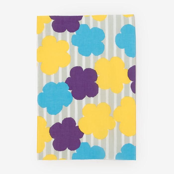 Isemomen Cotton Textile Handkerchief(Short)/ Woven Roses Silver Grey