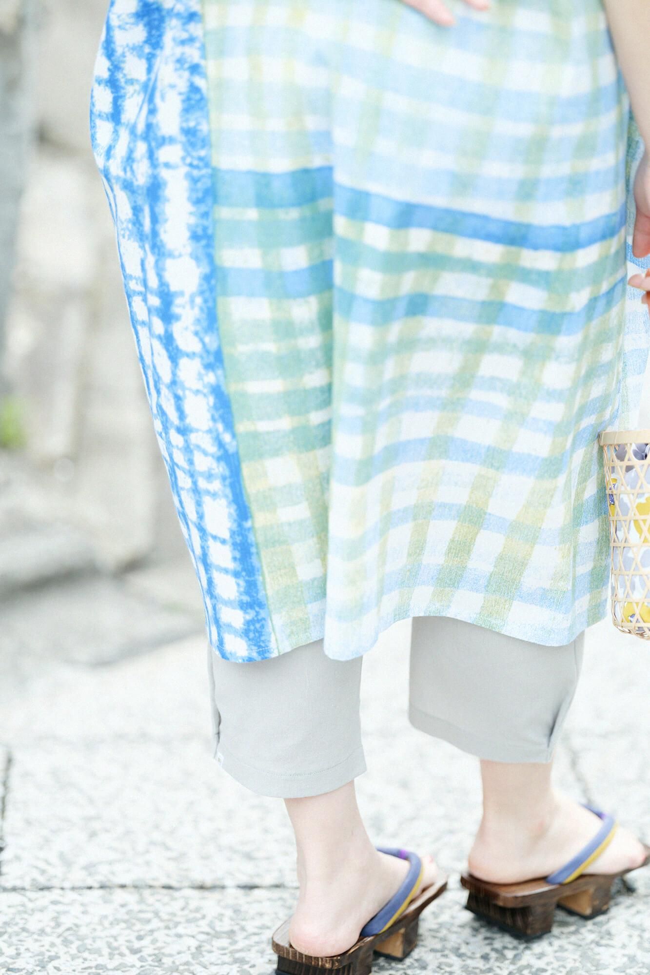 Chizimi Cotton 40/40 Skinny Pants / Light Greyish Green