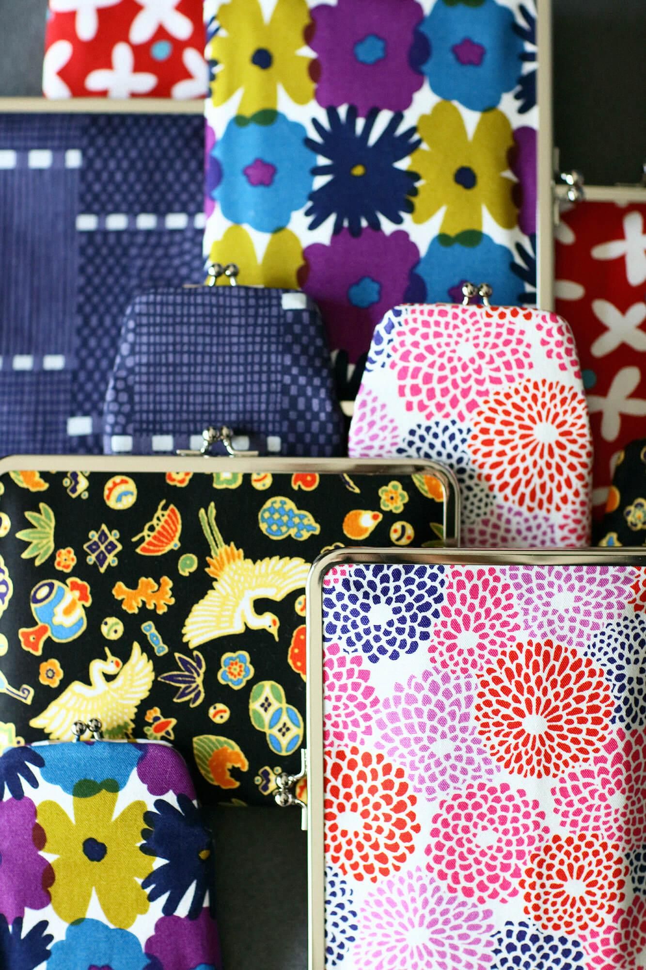 No.12 Canvas Soft Mini Gamaguchi / Lines and Dots