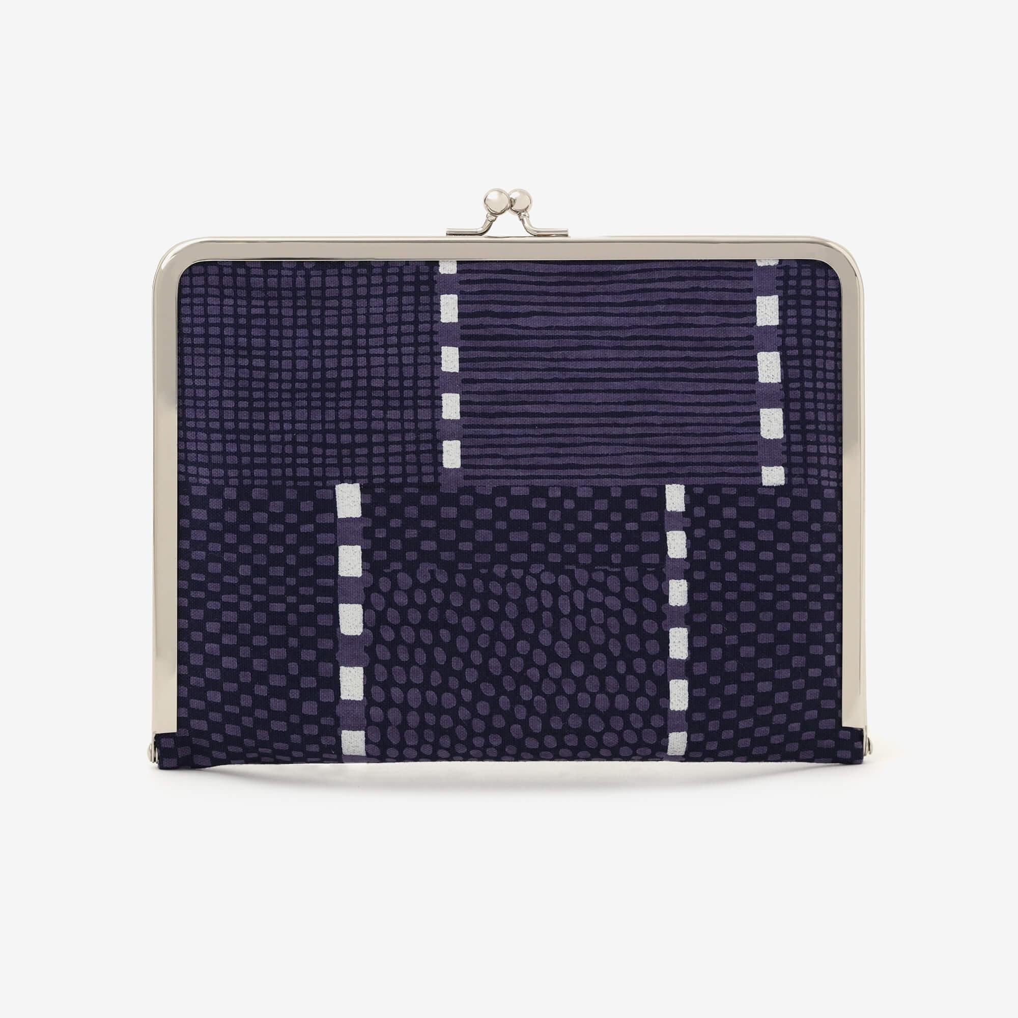 12號帆布 軟 文庫本口金包/點線