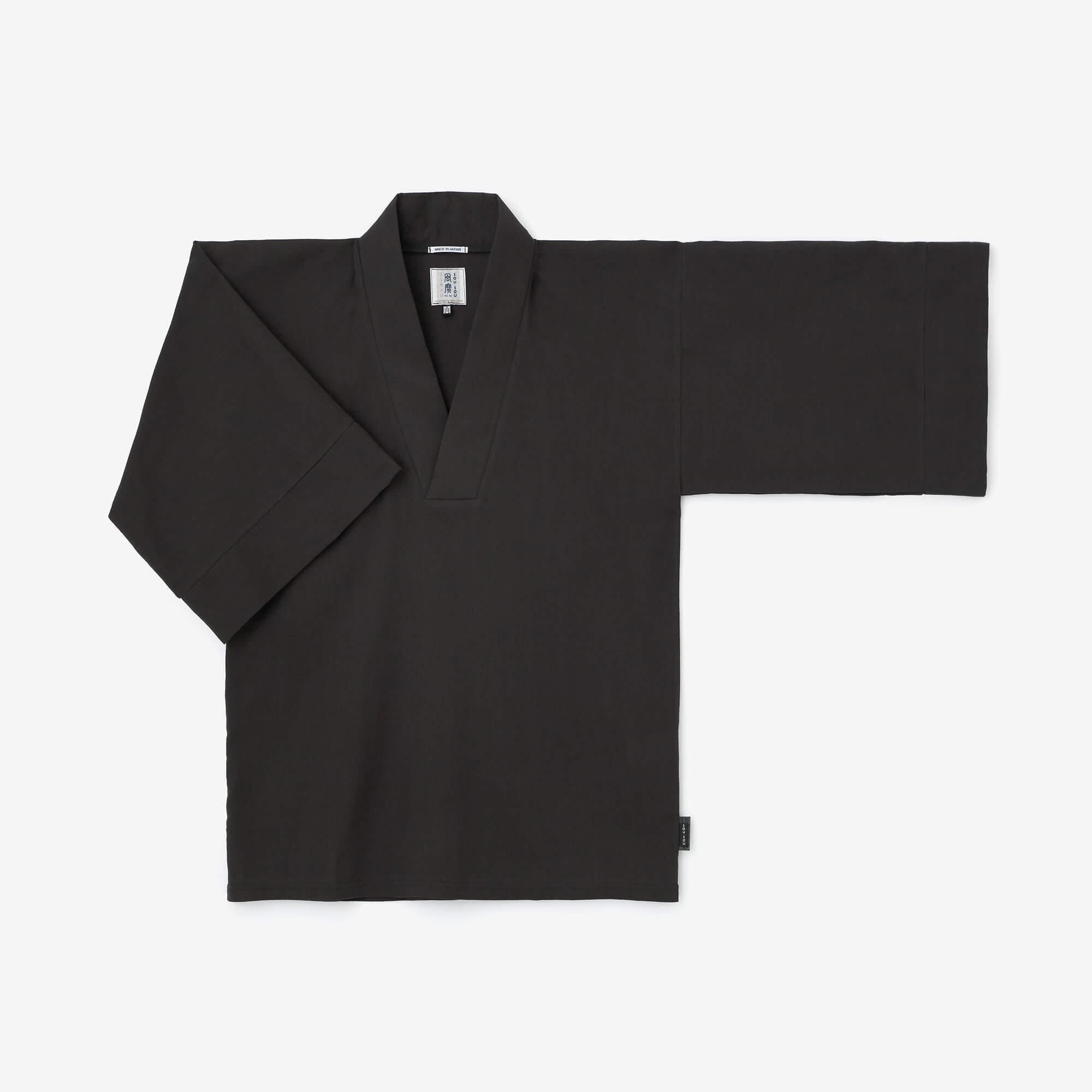 Chizimi Cotton 40/40 Fubi Kimono Shirt / Dark Grey
