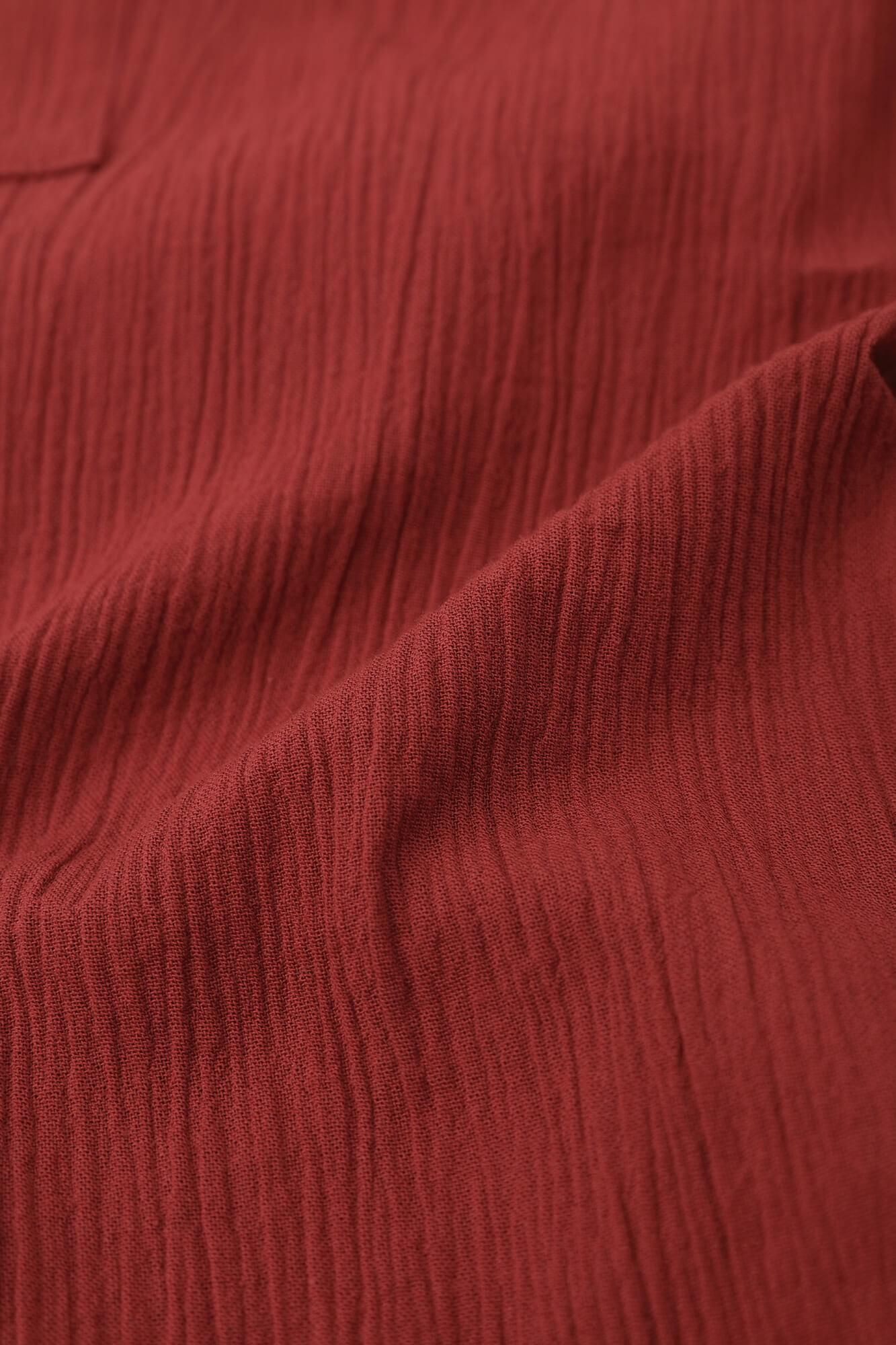 高島縮棉 20/20 細腿褲/紅色