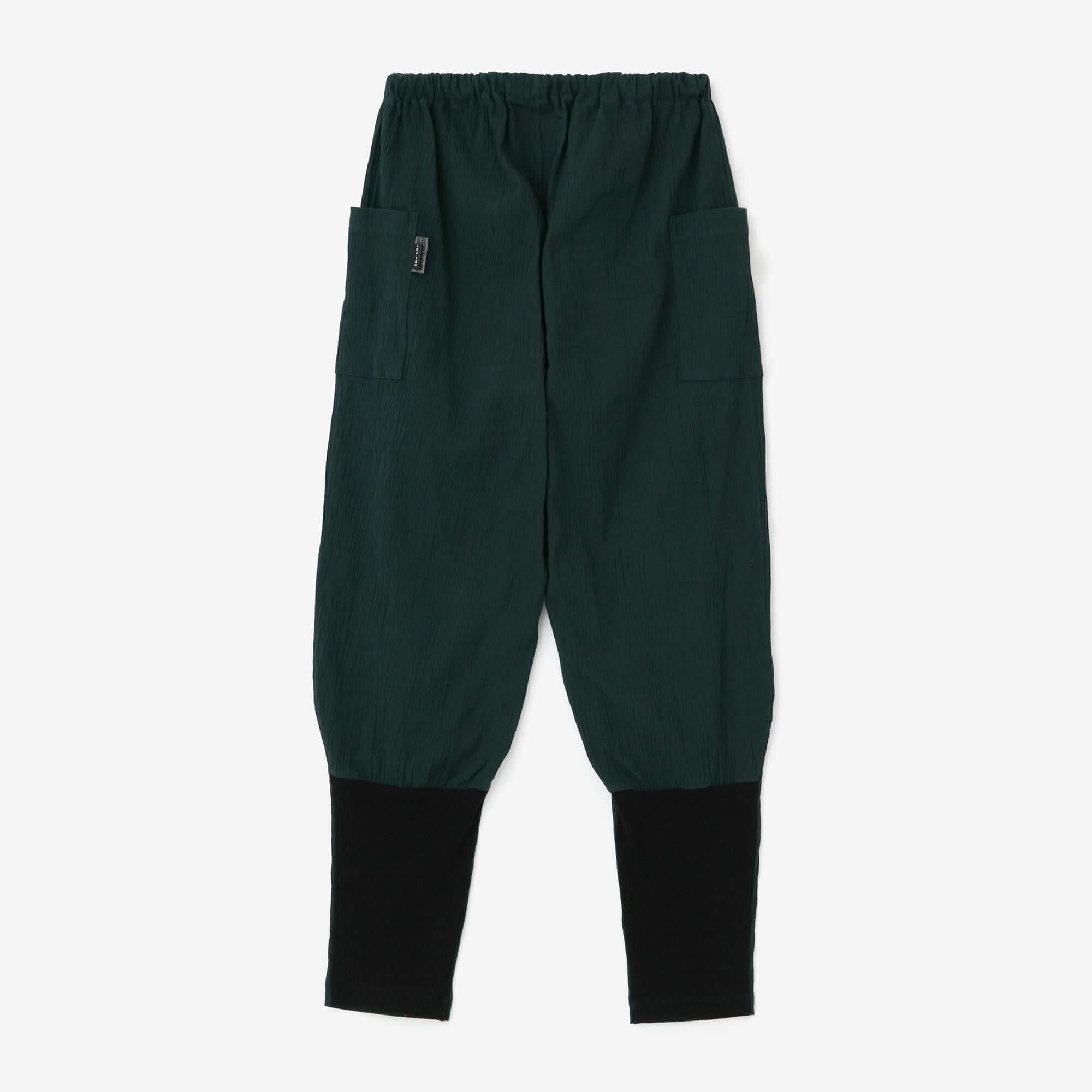 高島縮棉 20/20 哈倫褲/深綠色