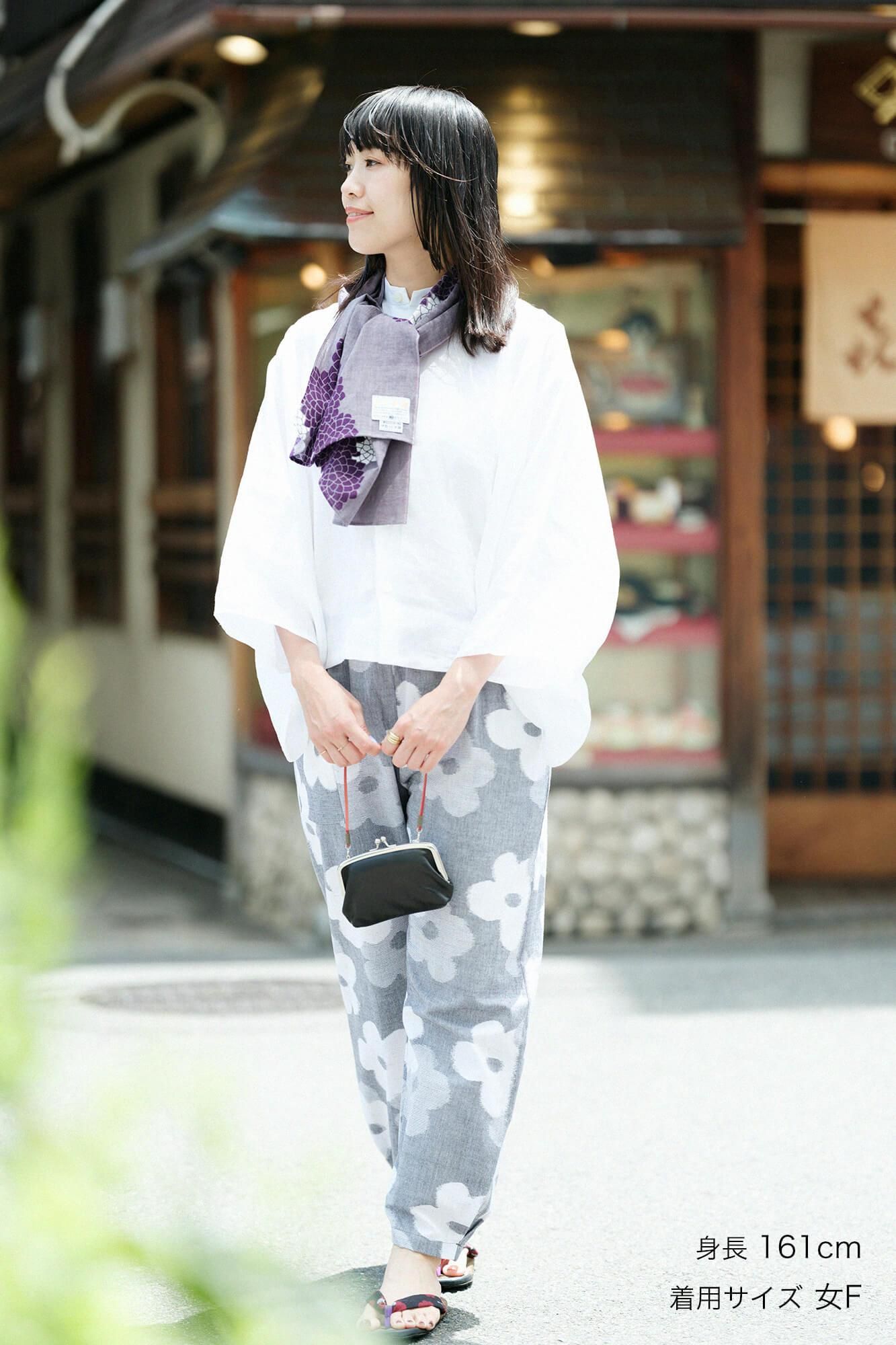 Kurume Kasuri Fold Monpe/Hanagasane Mokuhai