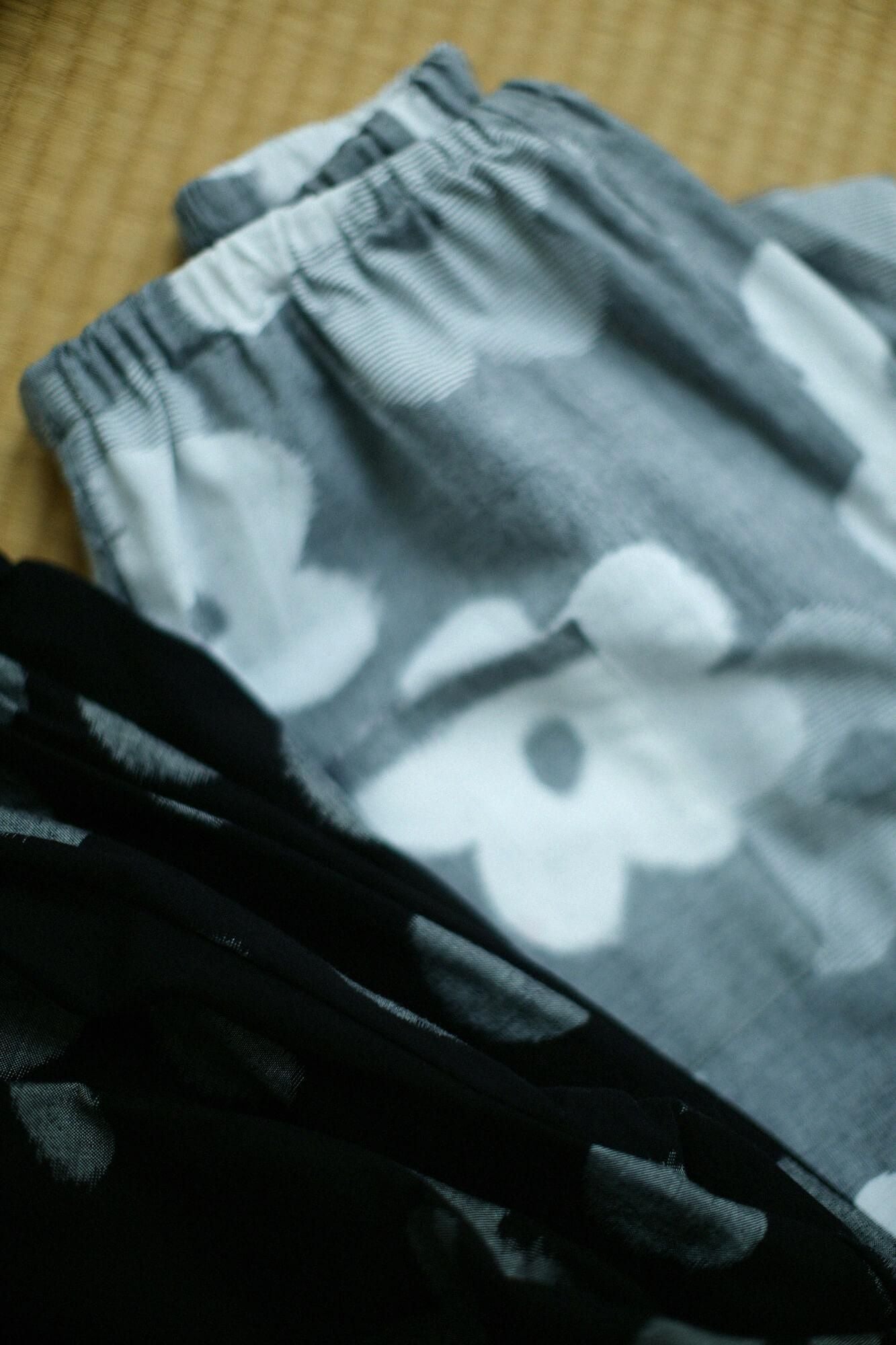 Kurume Kasuri Fold Monpe/Hanagasane Mokuhai