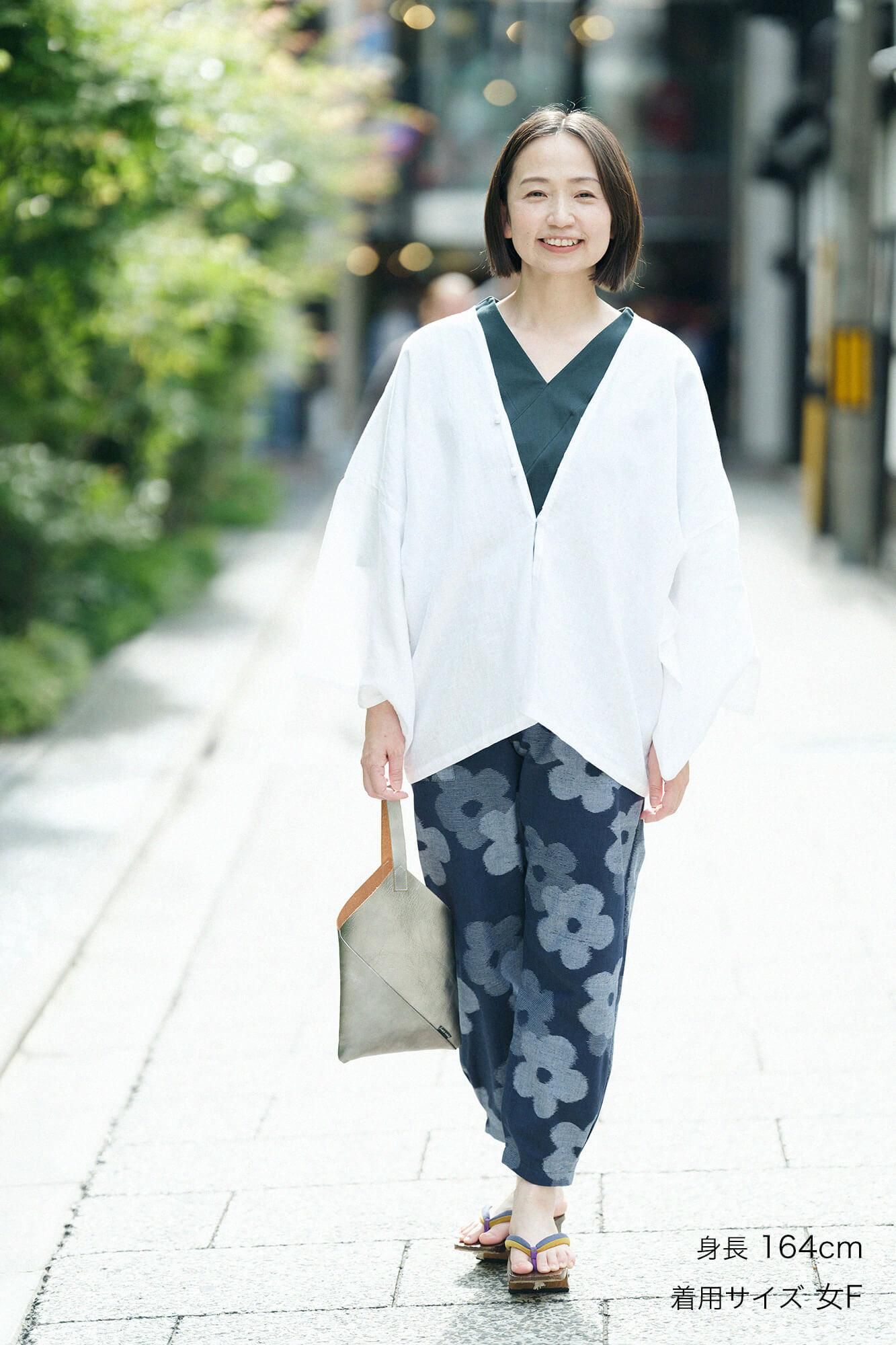 久留米織 工人褲/疊花 軍藍色