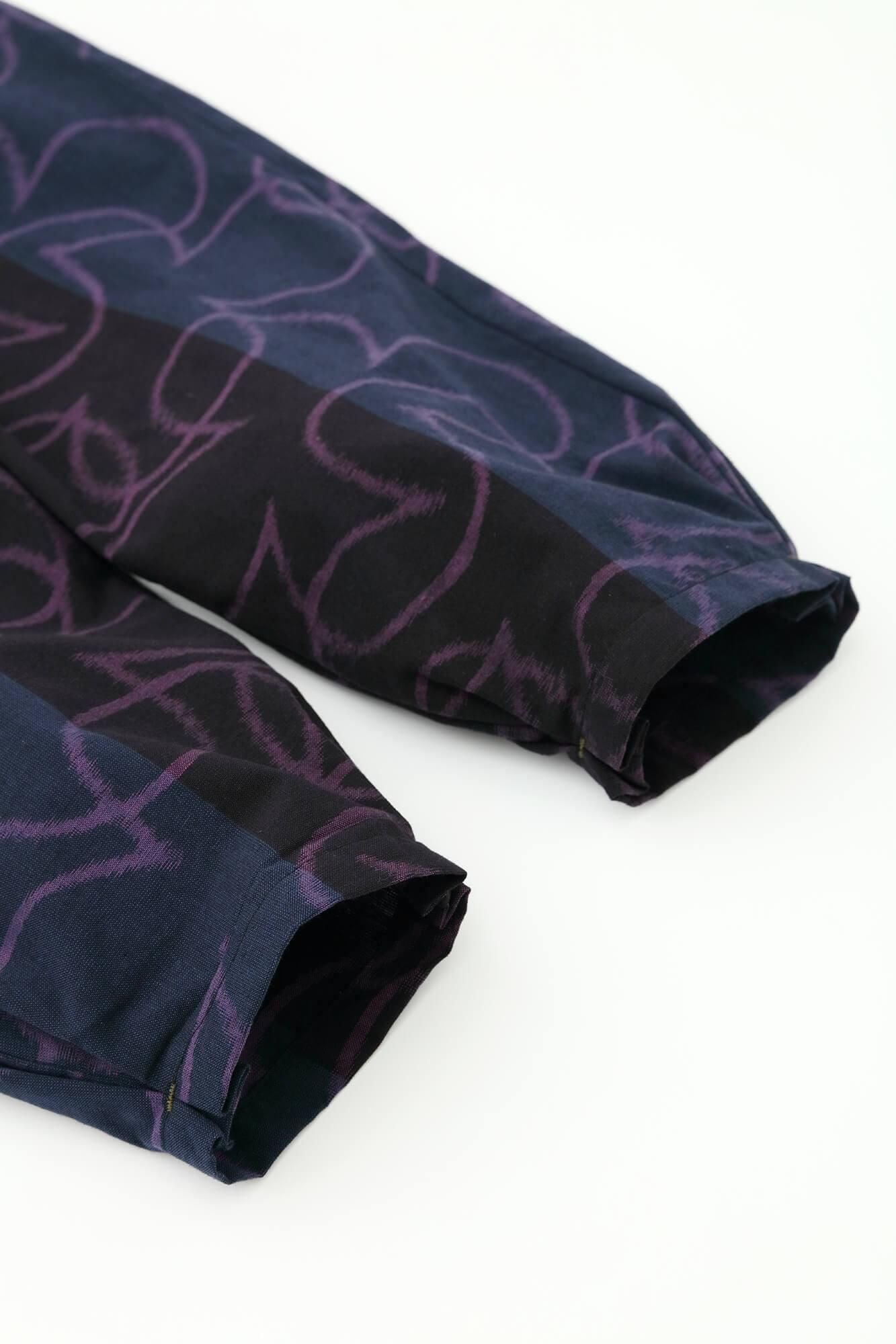 Monpe Workers Pants Kurume Kasuri Monpe / Happiness Black