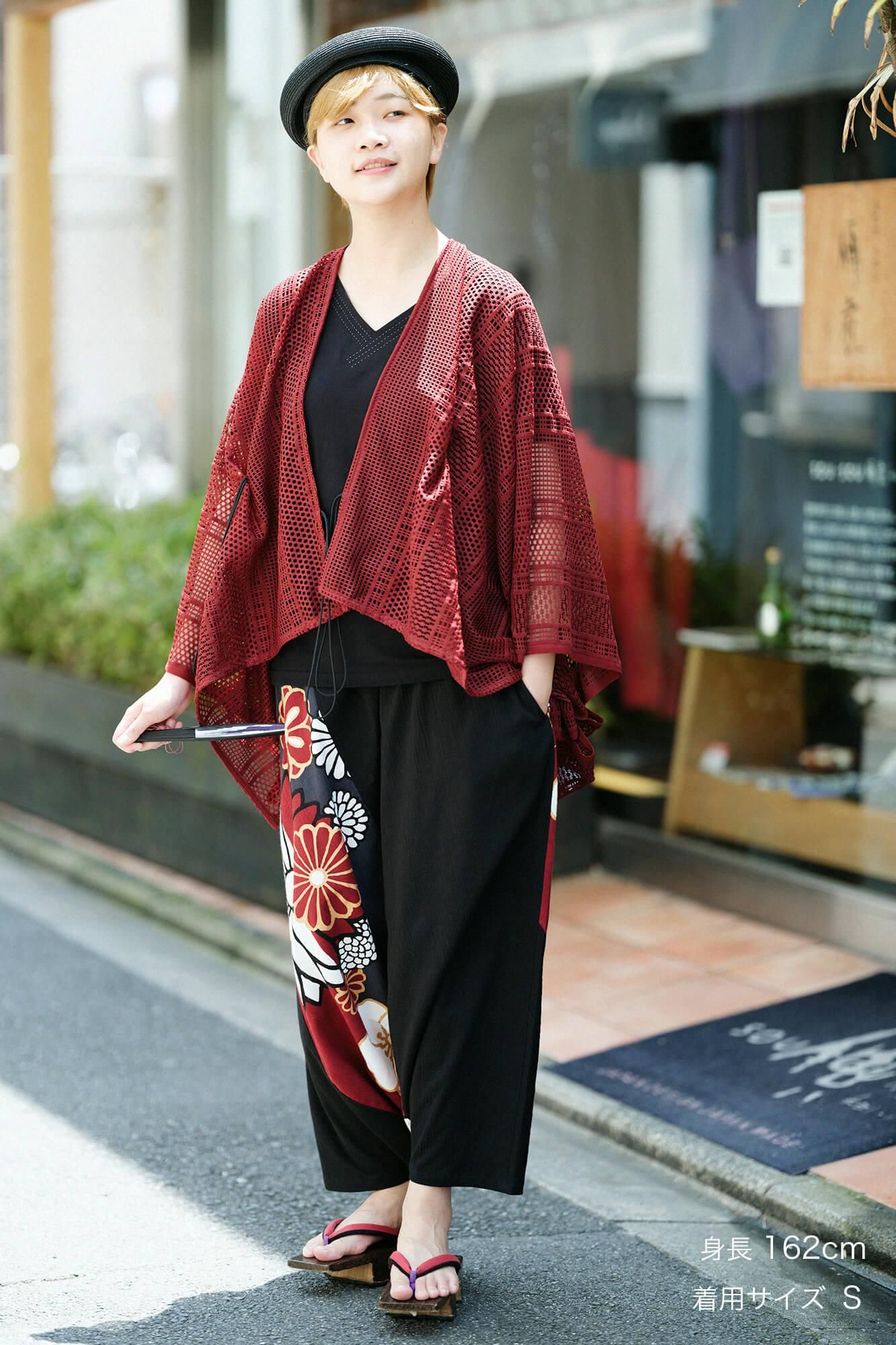 高島縮棉 20/20富士(飛鼠褲)2.0 / 黑色×金襴緞子