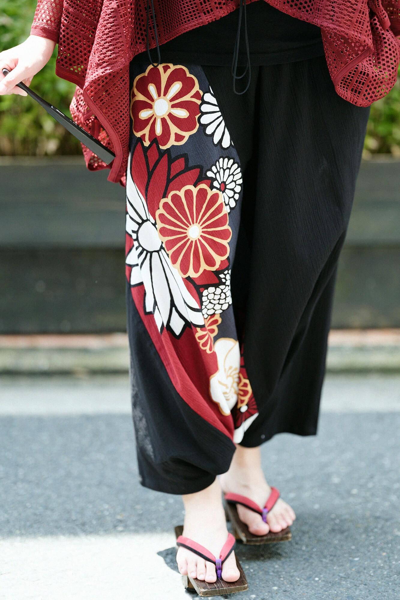 高島縮棉 20/20富士(飛鼠褲)2.0 / 黑色×金襴緞子