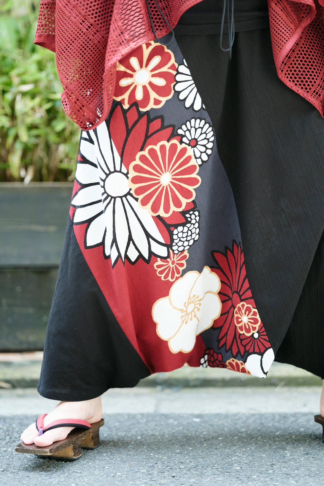 高島縮棉 20/20富士(飛鼠褲)2.0 / 黑色×金襴緞子