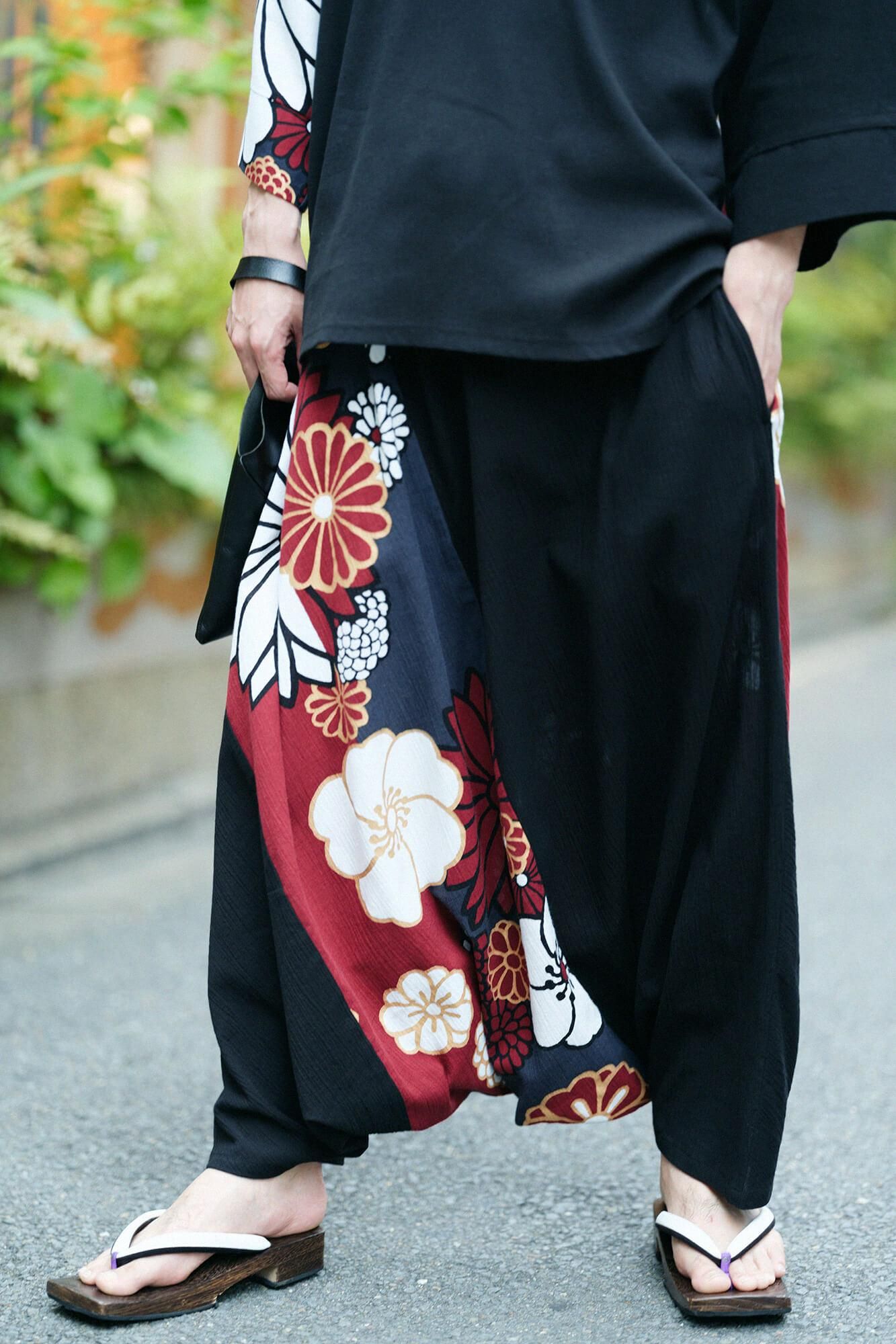 高島縮棉 20/20富士(飛鼠褲)2.0 / 黑色×金襴緞子