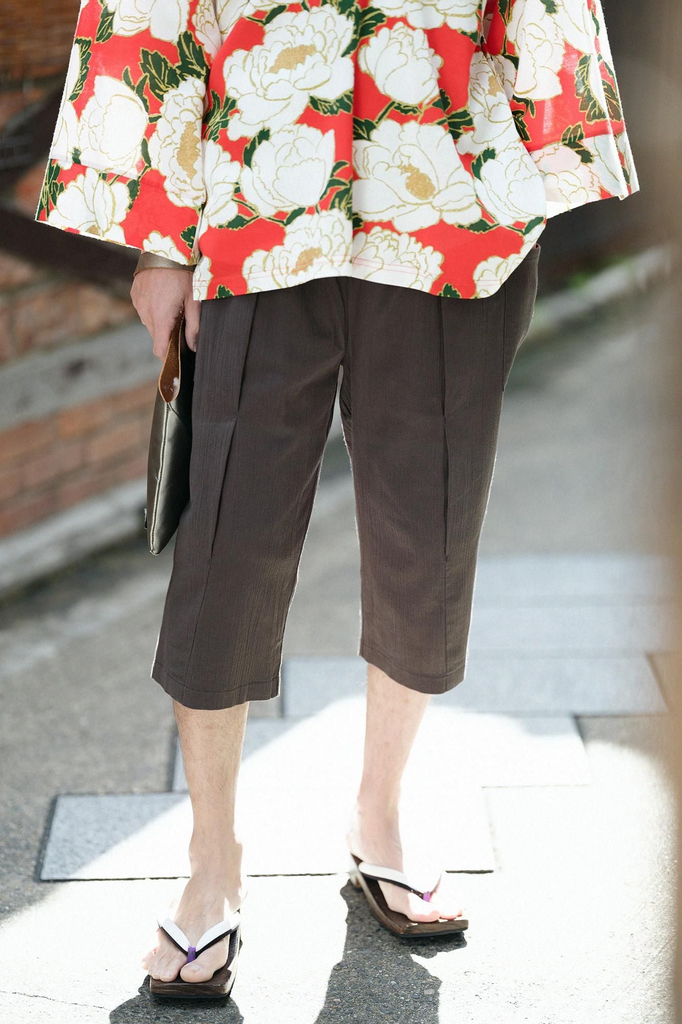 Chizimi Cotton 20/20 Pleated Skinny Pants / Dark Grey