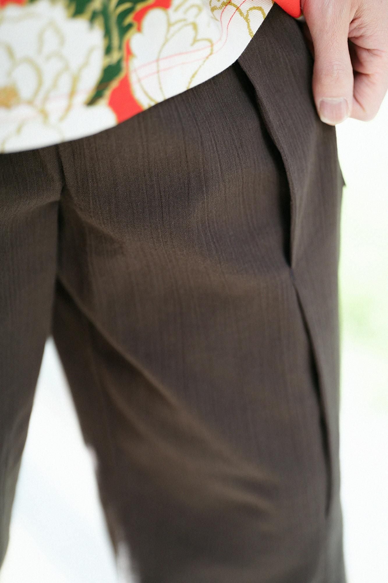 Chizimi Cotton 20/20 Pleated Skinny Pants / Dark Grey