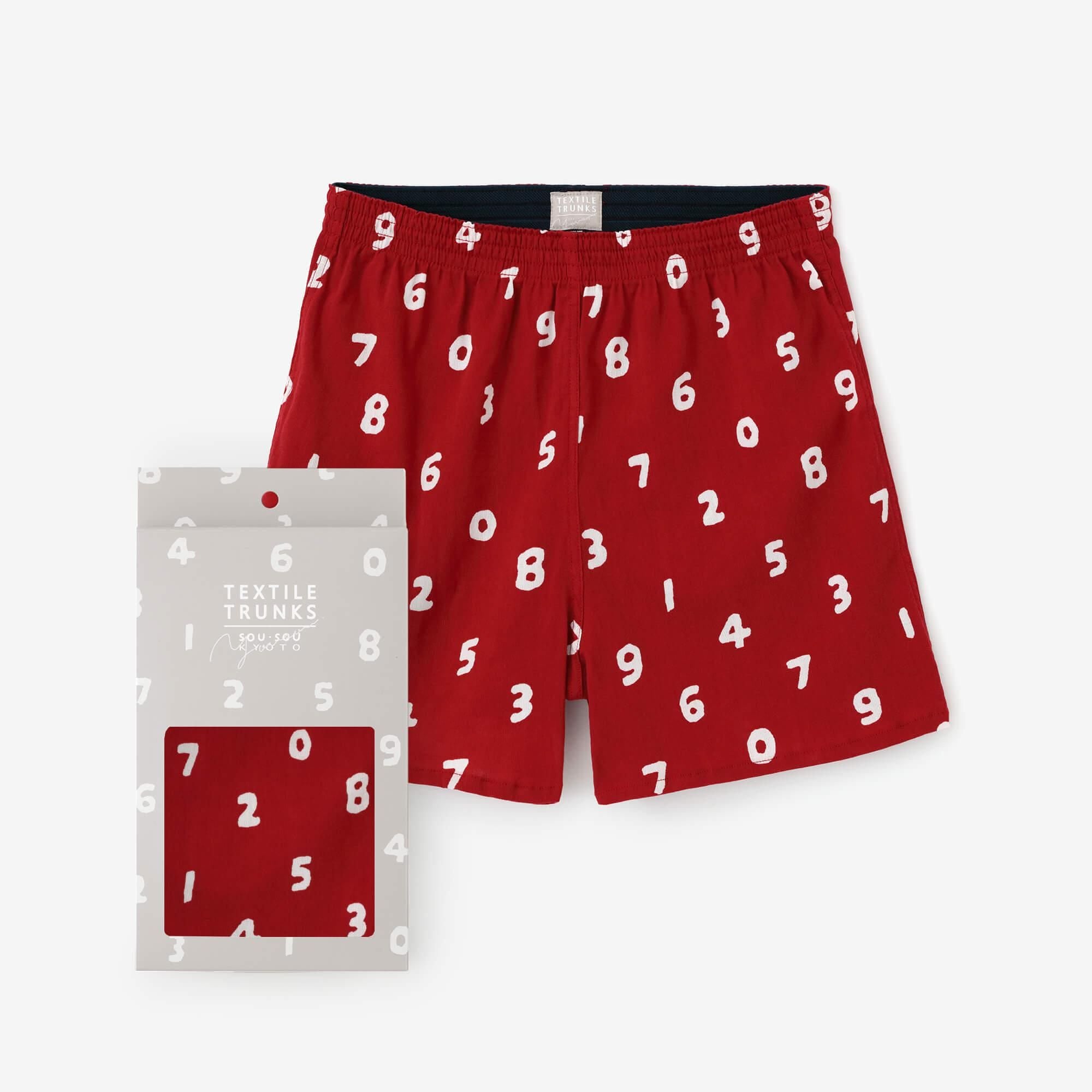 高島縮 40/40 テキスタイルトランクス/SO-SU-U 臙脂色(えんじいろ)