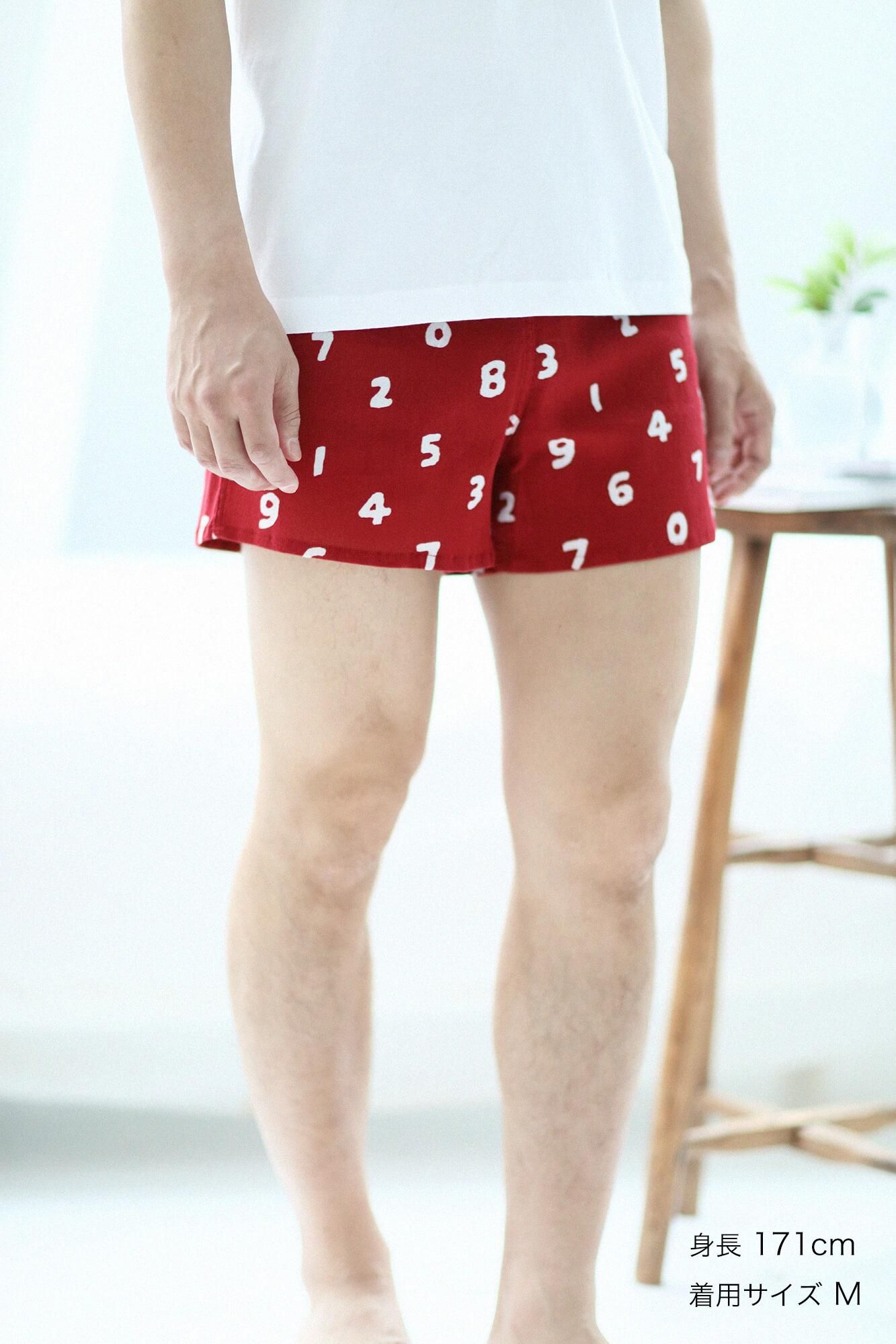 高島縮 40/40 テキスタイルトランクス/SO-SU-U 臙脂色(えんじいろ)