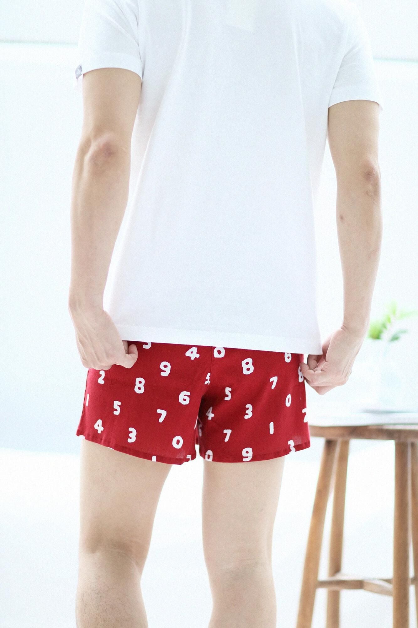 高島縮 40/40 テキスタイルトランクス/SO-SU-U 臙脂色(えんじいろ)