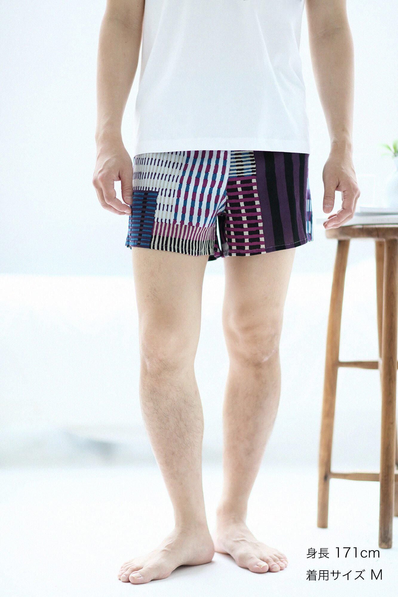 高島縮 40/40 テキスタイルトランクス/摩天楼(まてんろう)