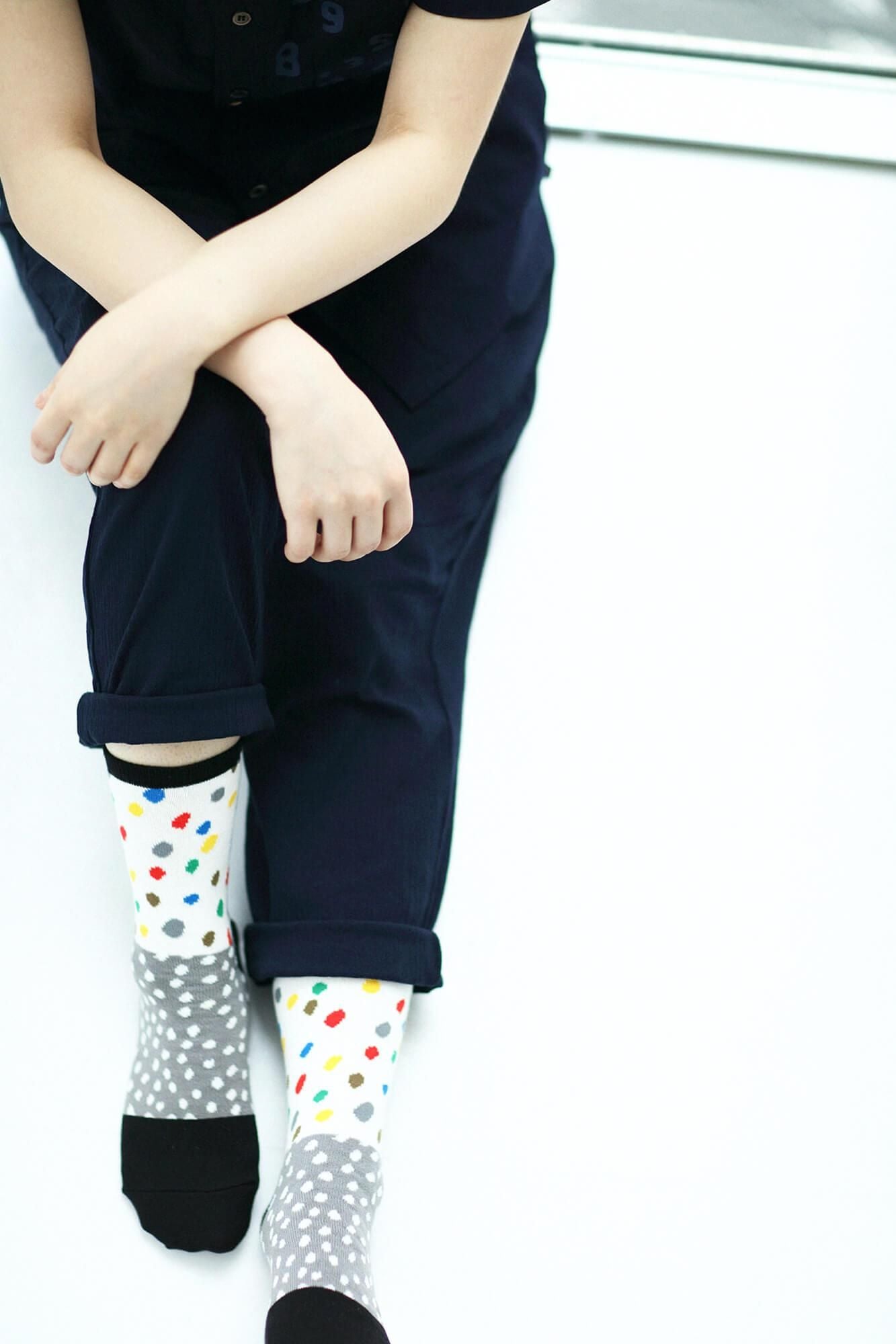 사키마루 타비양말(정상 길이)/눈과 코코로 검은색