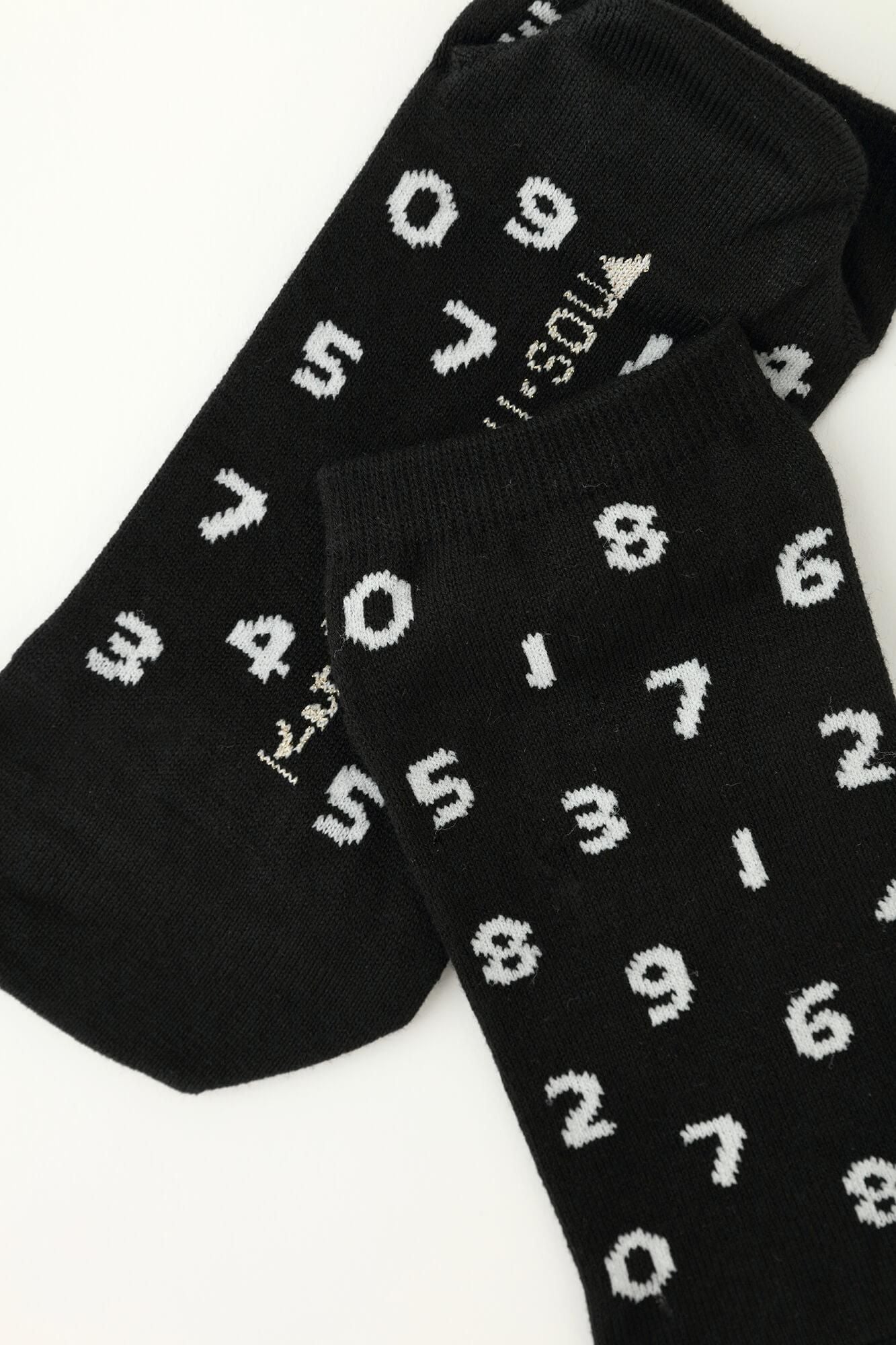 Round Toe Tabi Socks(Low-cut)/SO-SU-U Black×White