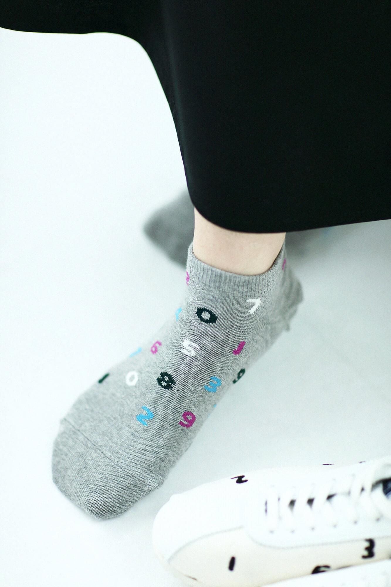 圓頭分趾襪(腳踝長度)/SO-SU-U十數 銀灰色
