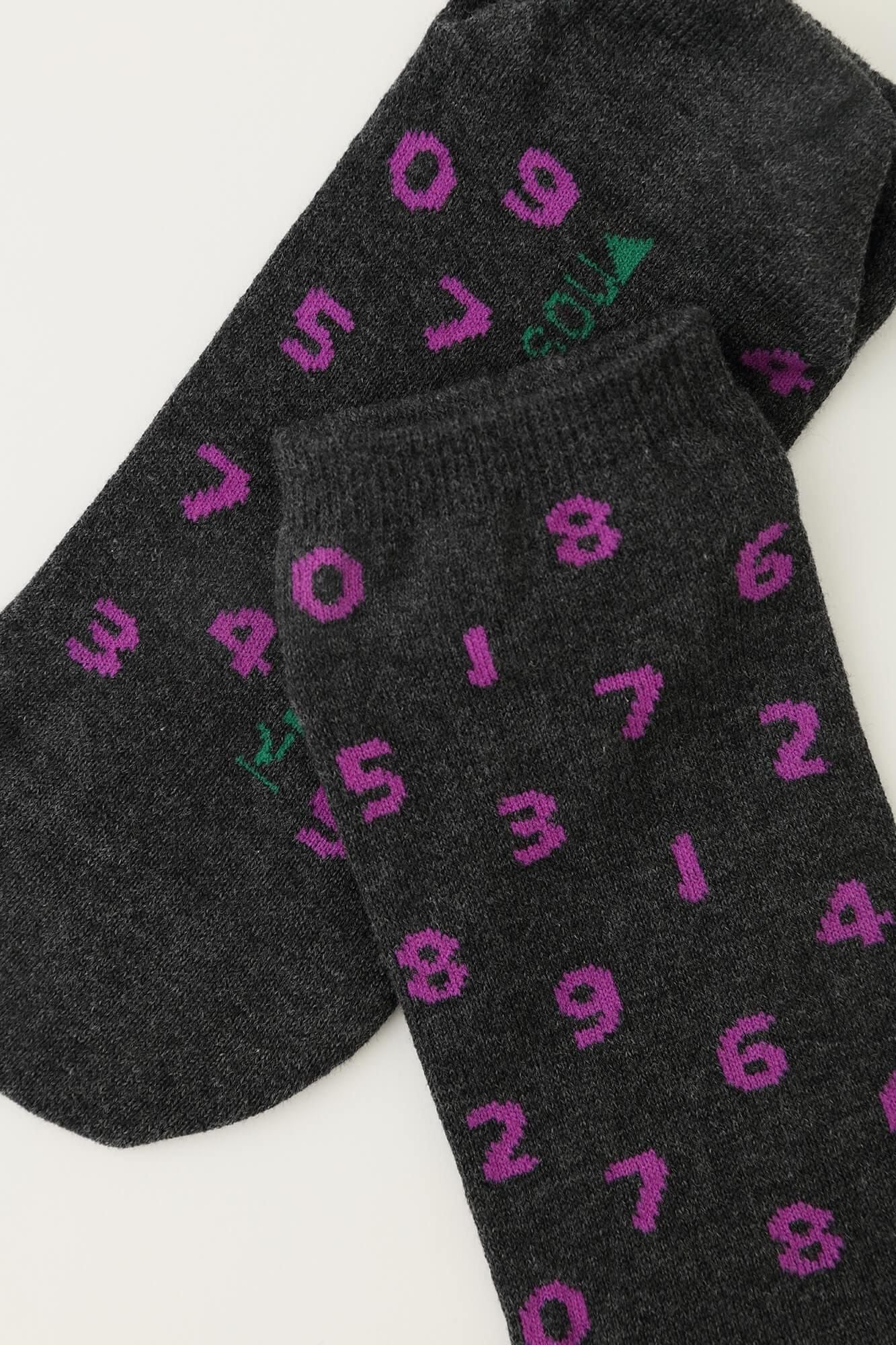 Round Toe Tabi Socks(Low-cut)/SO-SU-U Dark Grey