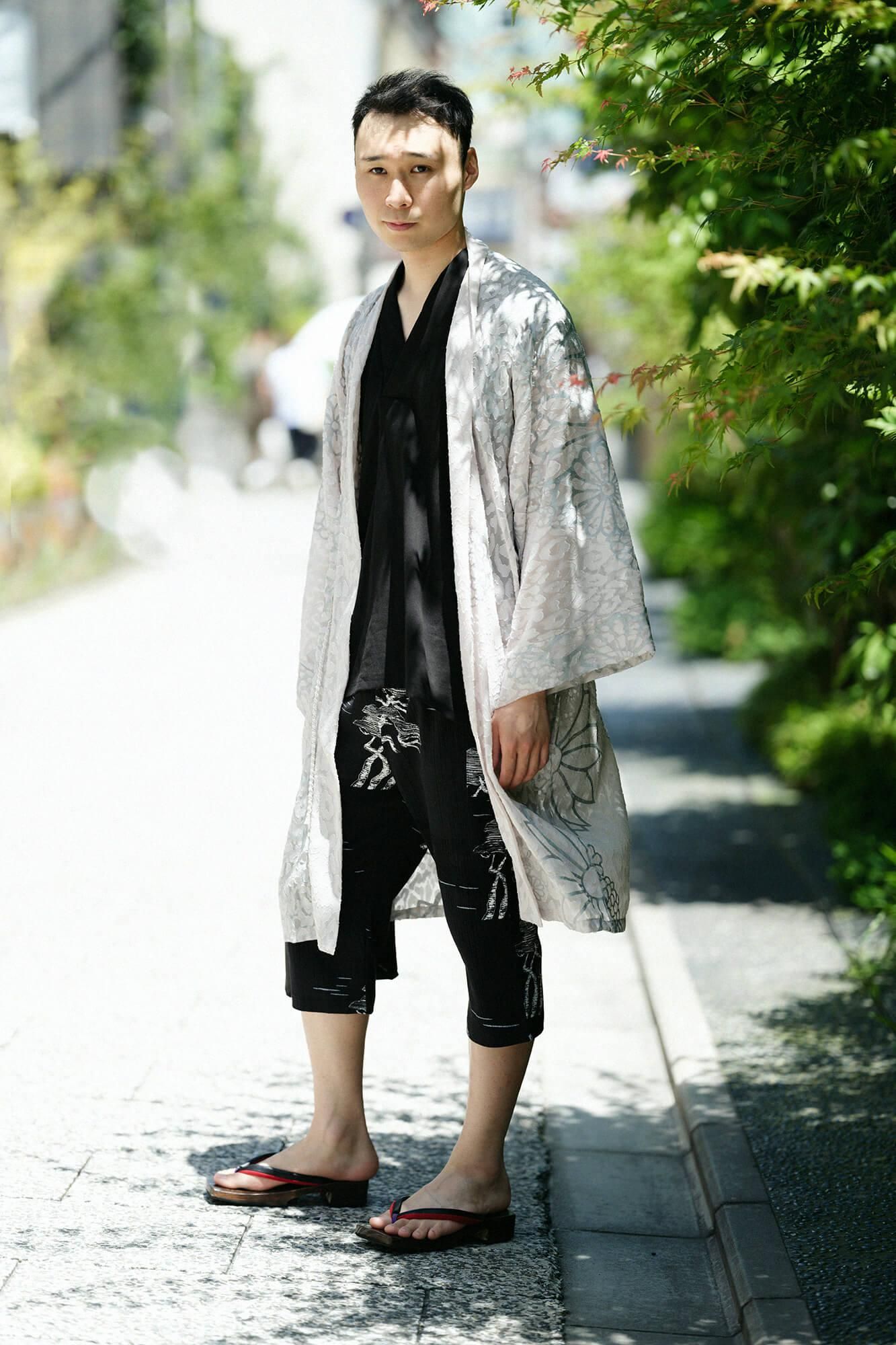 高島縮棉 40/40無袖風靡/黑色