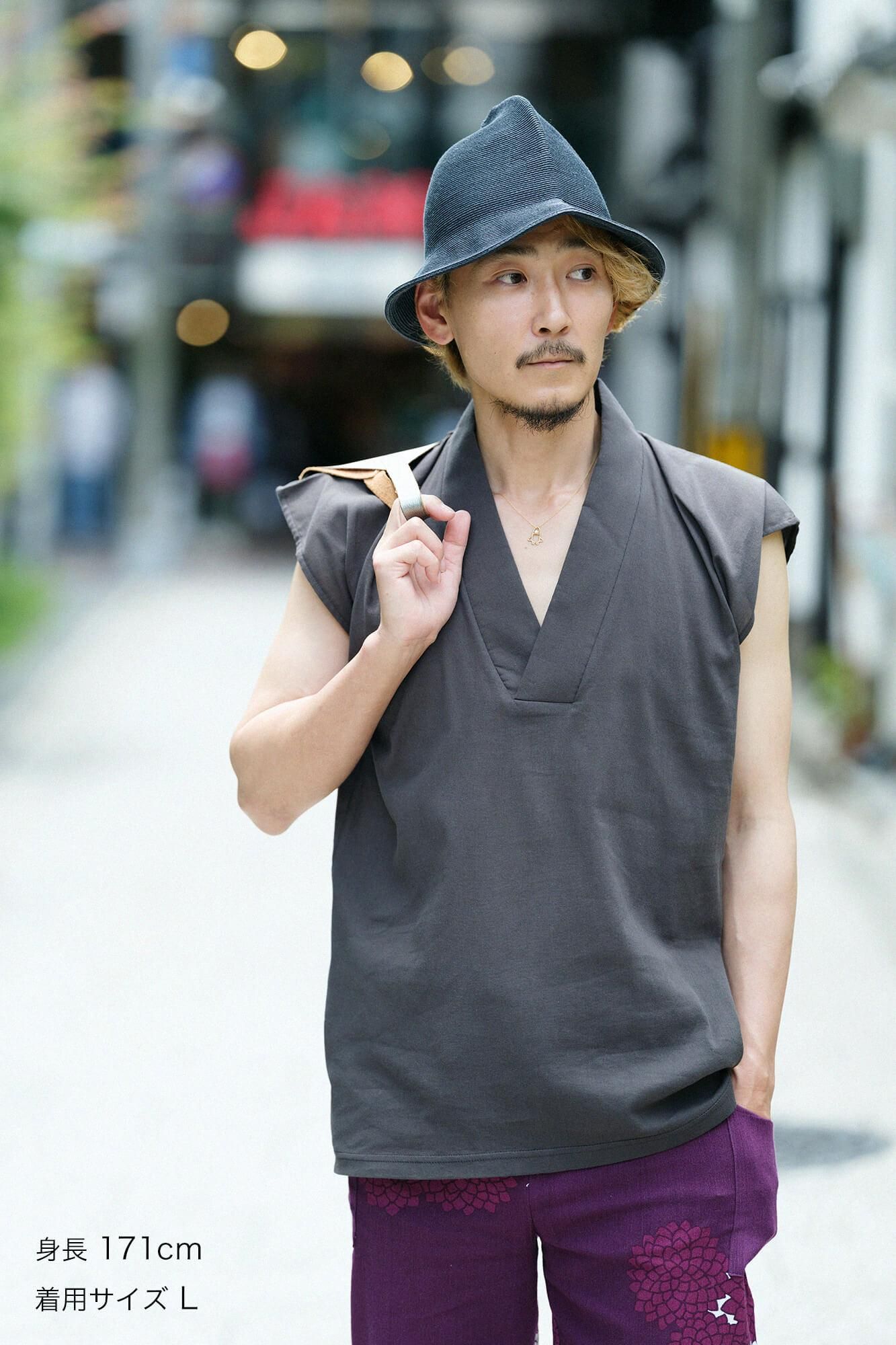 【官網限定】高島縮棉 40/40無袖風靡/深灰色