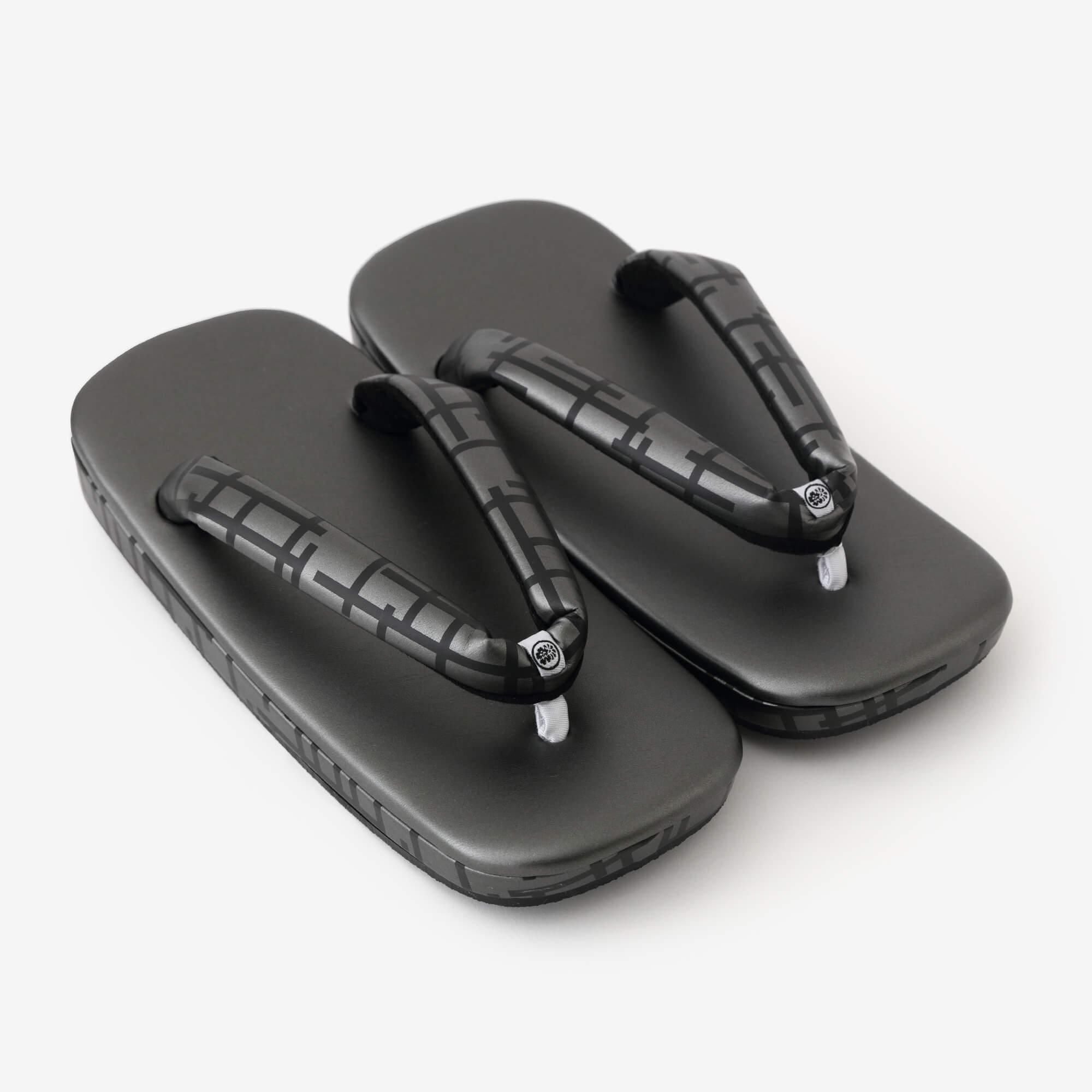 西陣草履/柵欄 黒鉛色