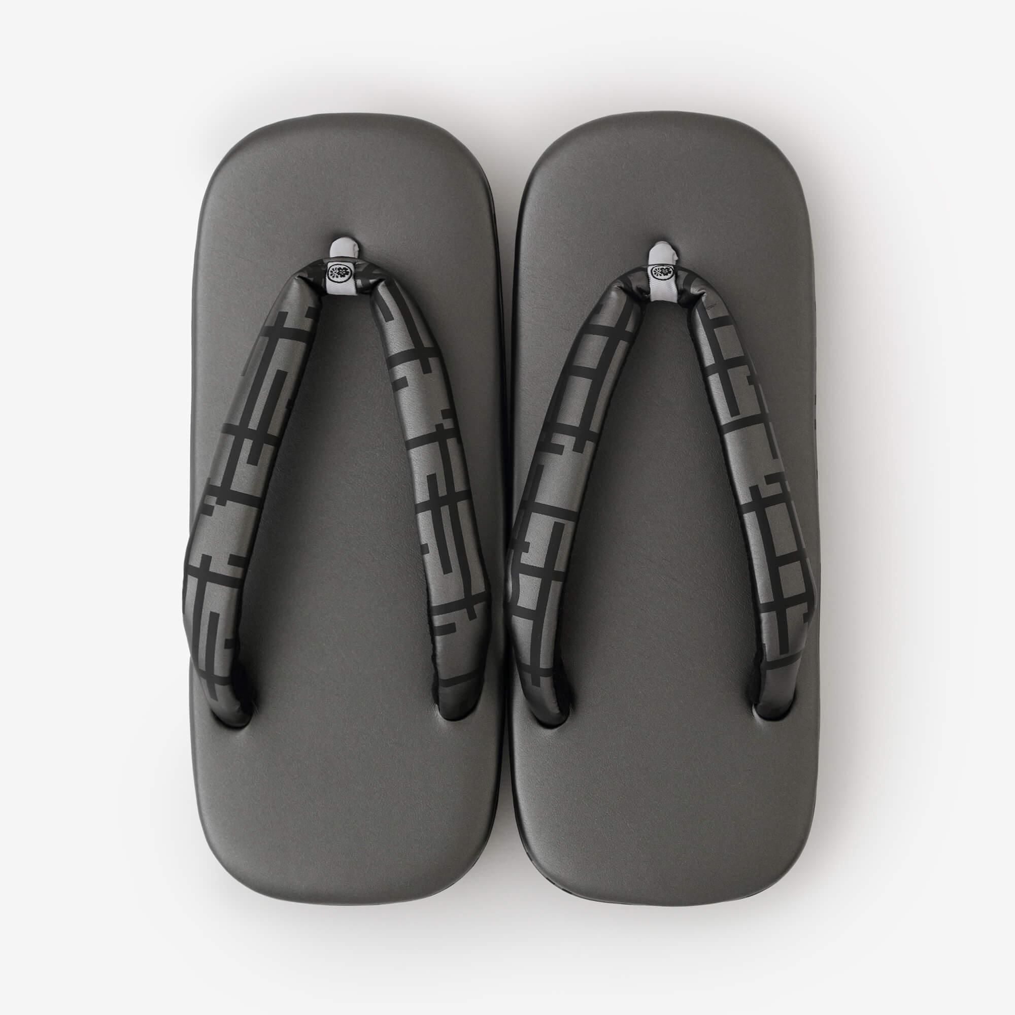 西陣草履/柵欄 黒鉛色