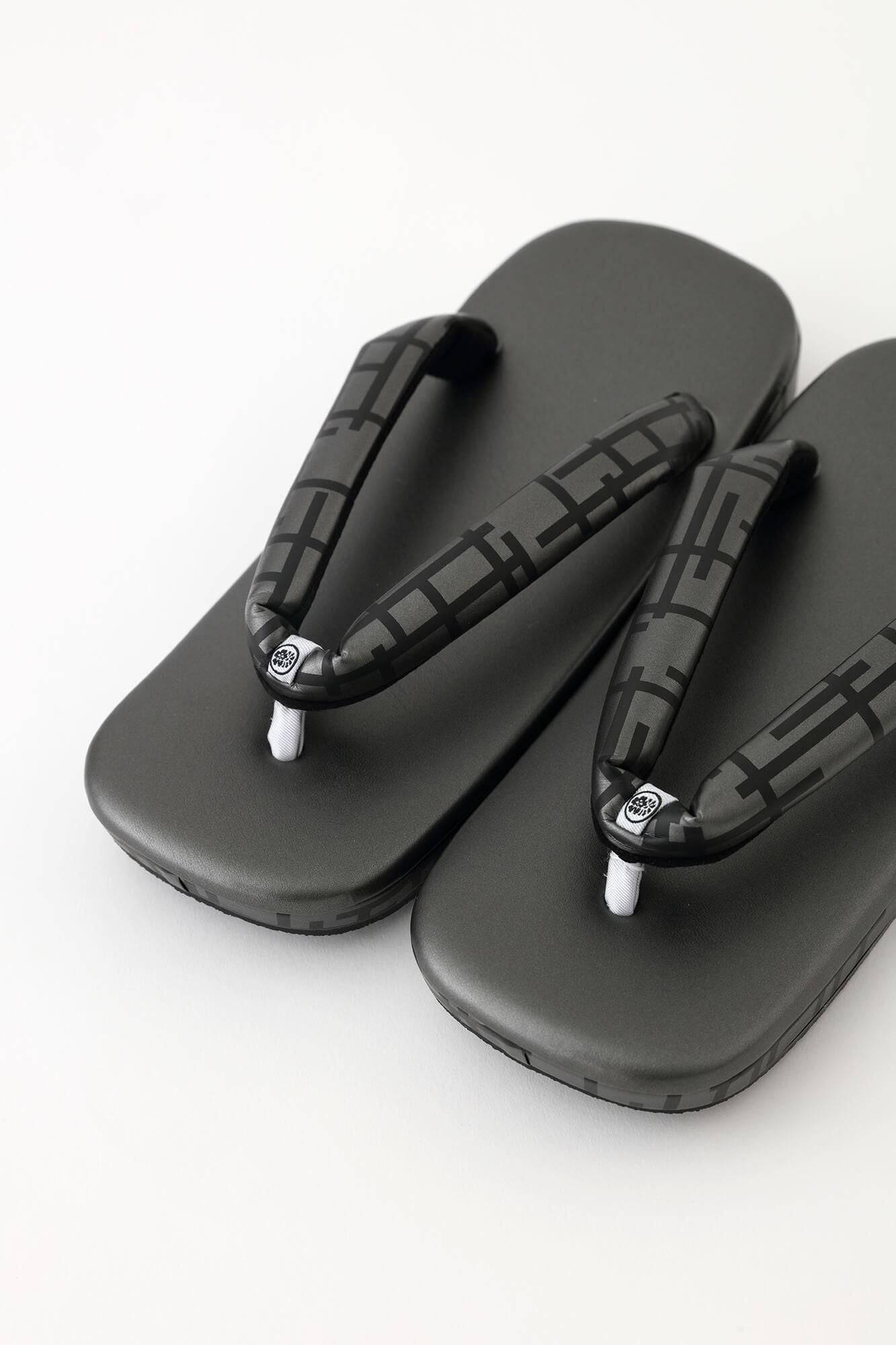 西陣草履/柵欄 黒鉛色