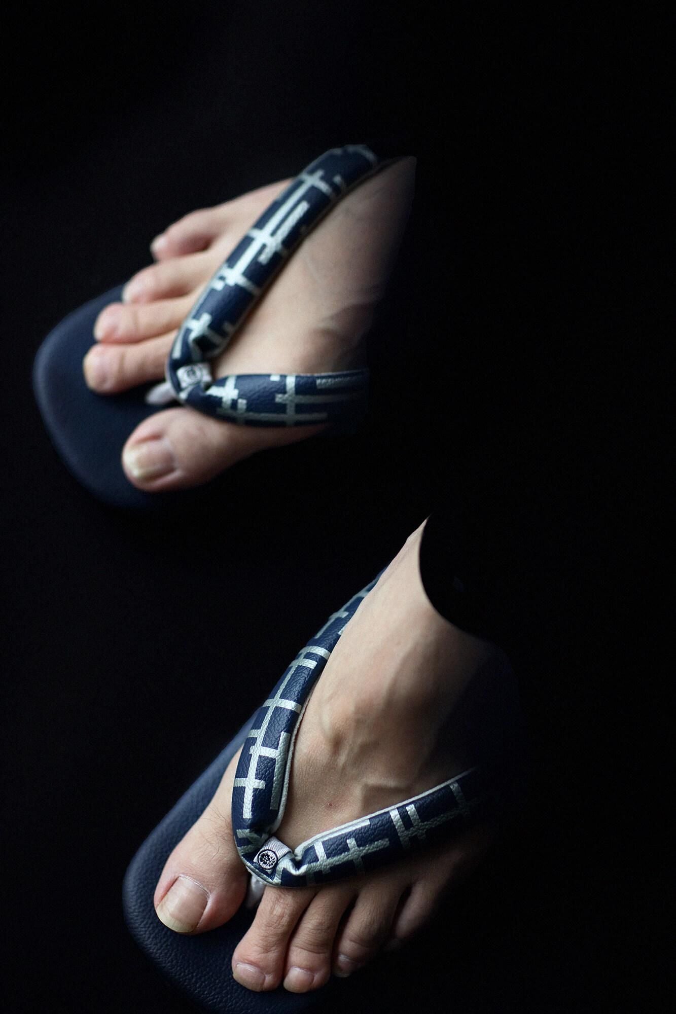 Nishijin Sandals(Nishijinzori)/Fence Dark blue