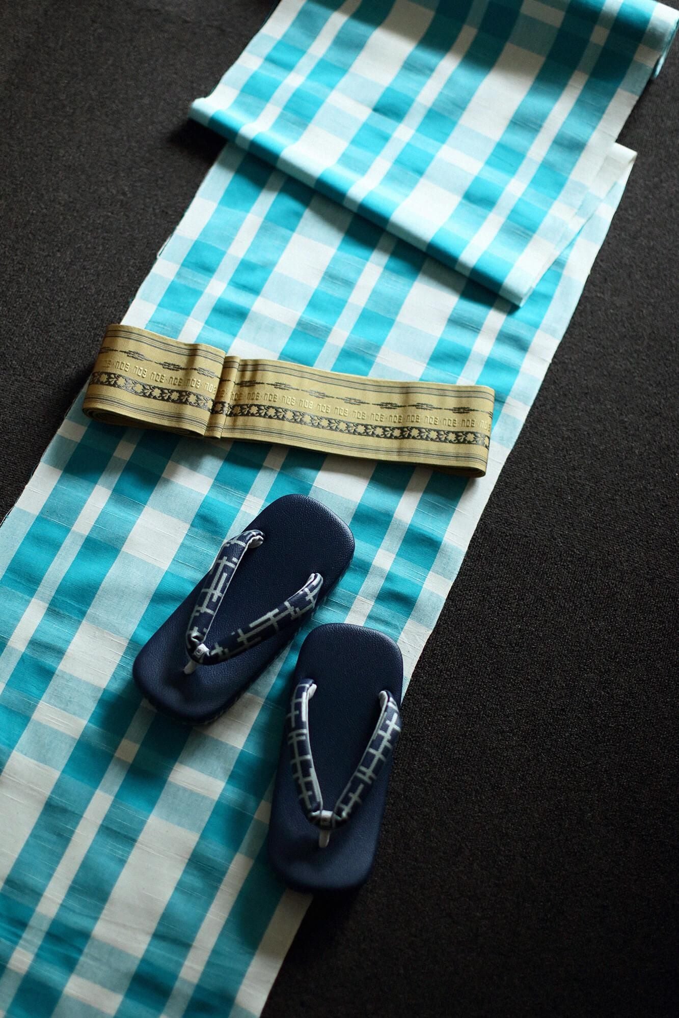 Nishijin Sandals(Nishijinzori)/Fence Dark blue